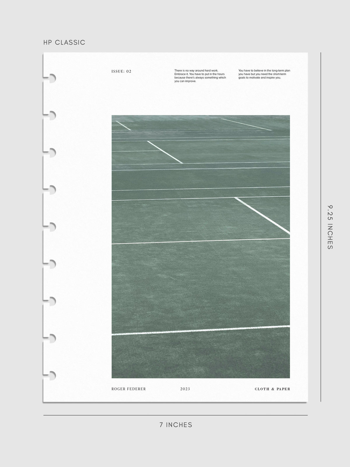 Digital mockup of Full Court dashboard in HP Classic. 