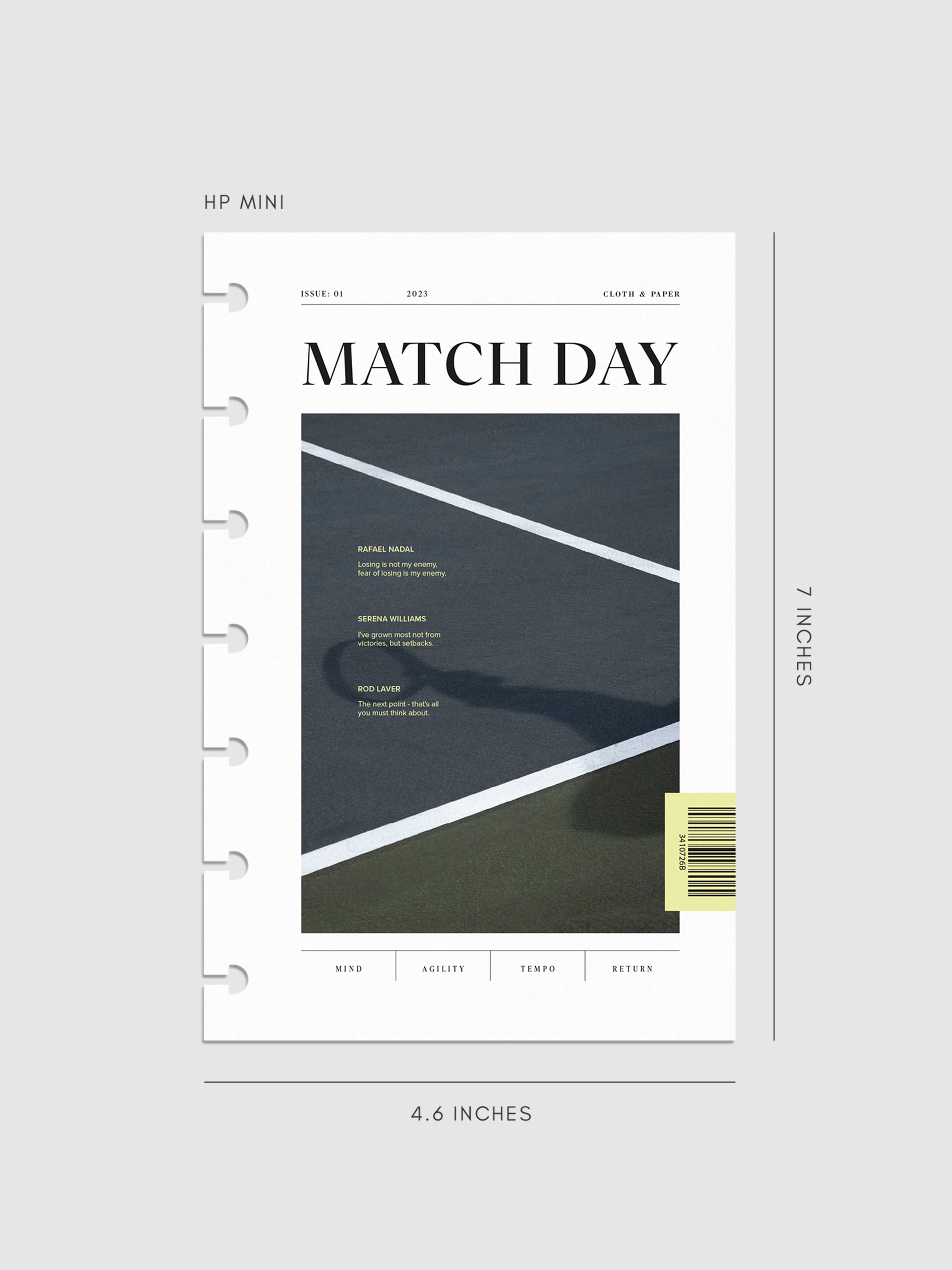 Digital mockup of Match Day dashboard in HP Mini. 