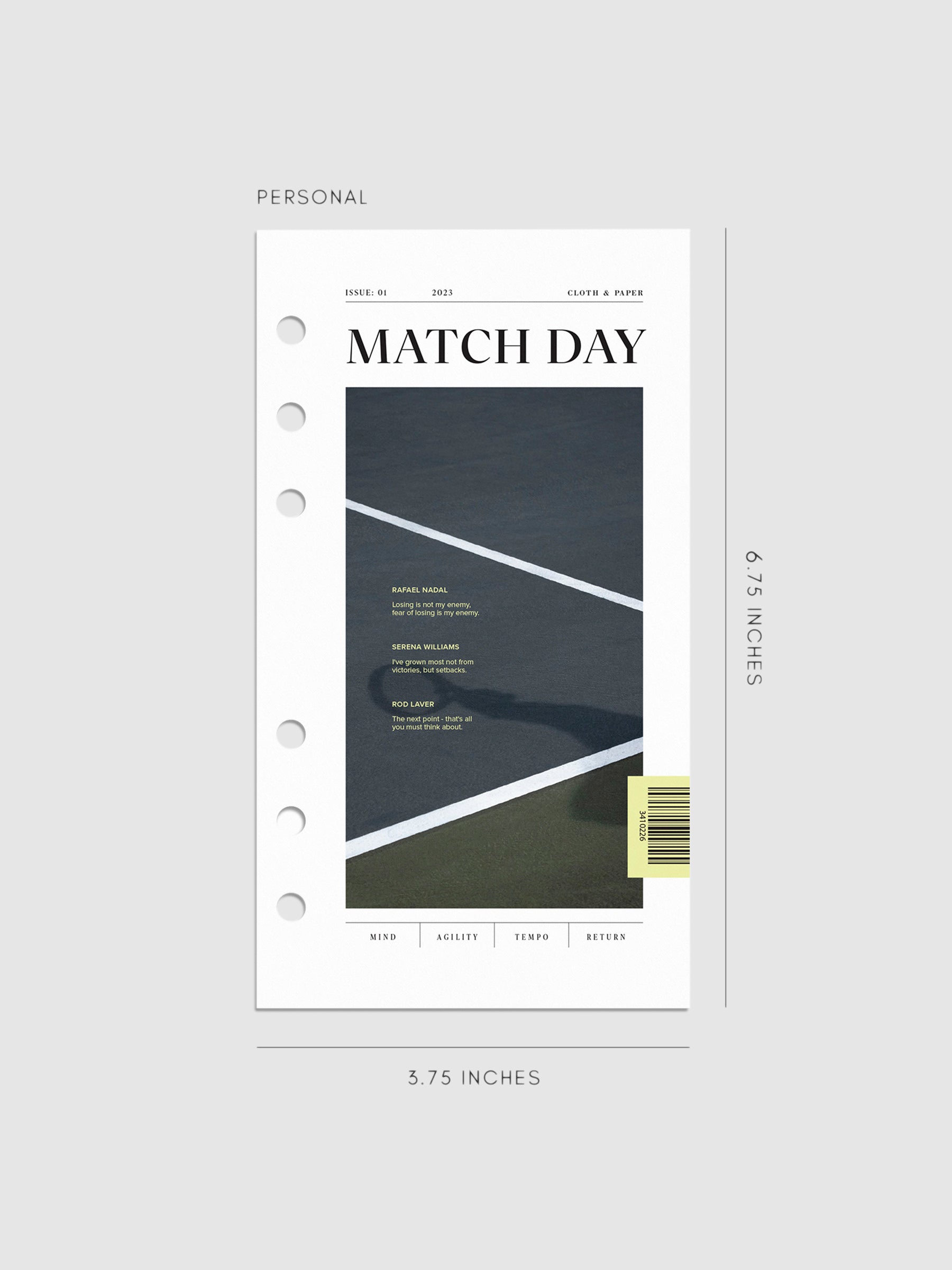 Digital mockup of Match Day dashboard in Personal. 