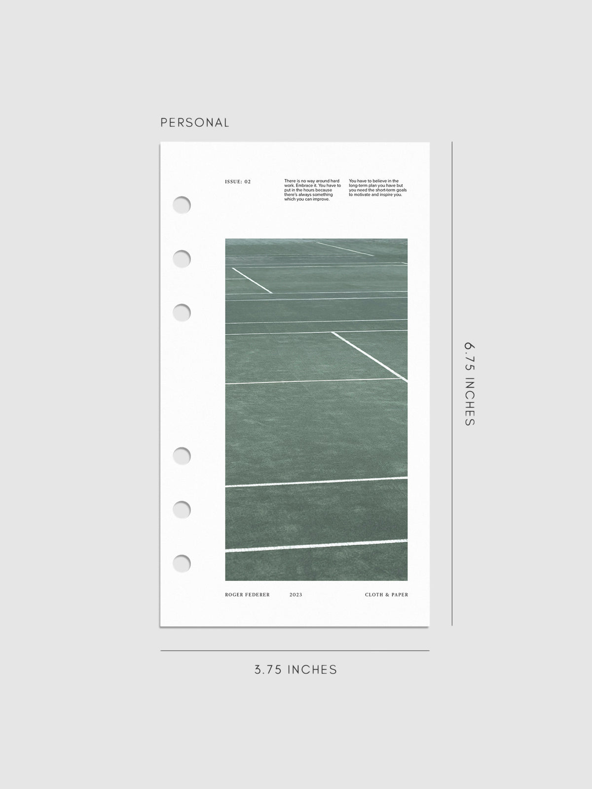 Digital mockup of Full Court dashboard in Personal. 