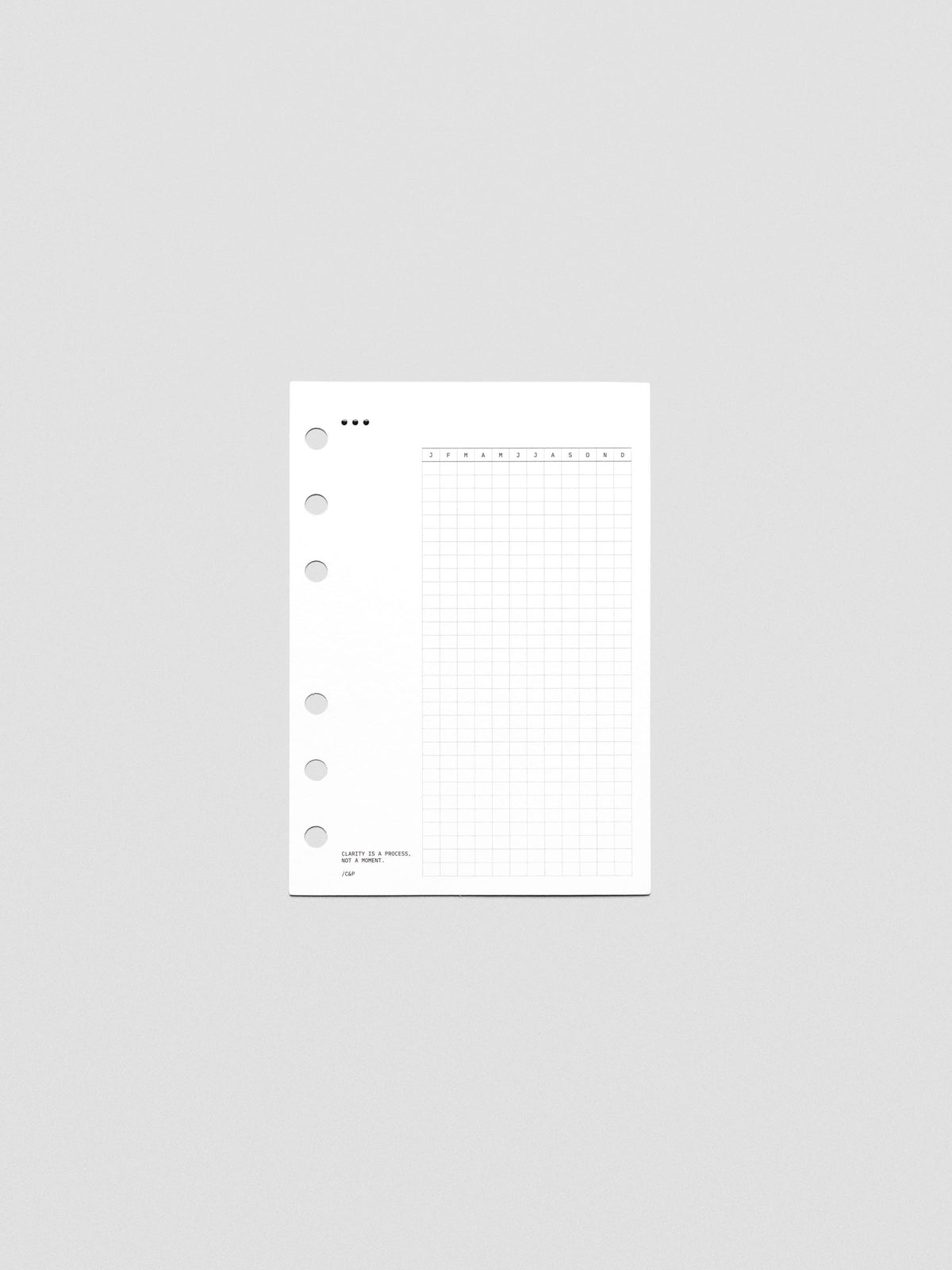 Mindful Moments Planner Dashboard in A6 size.