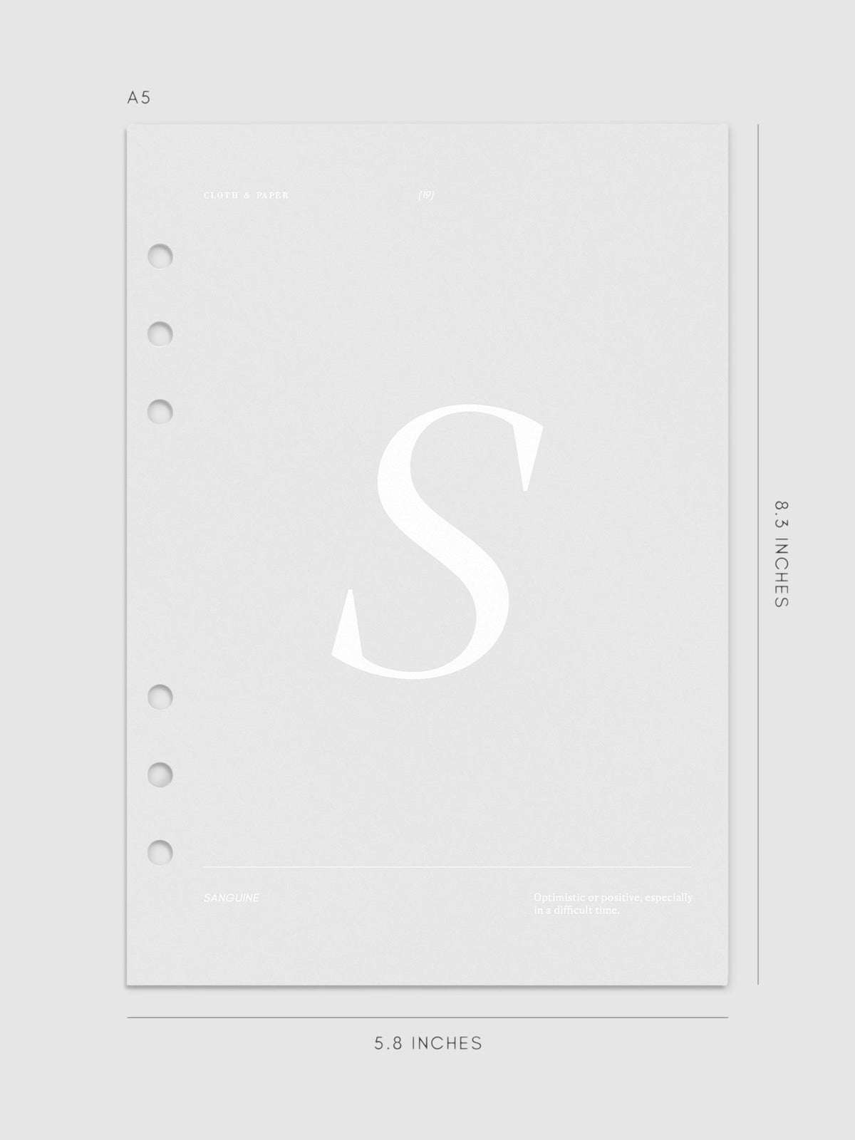 Monogram Vellum Planner Dashboard S in A5 displayed on a neutral background. 
