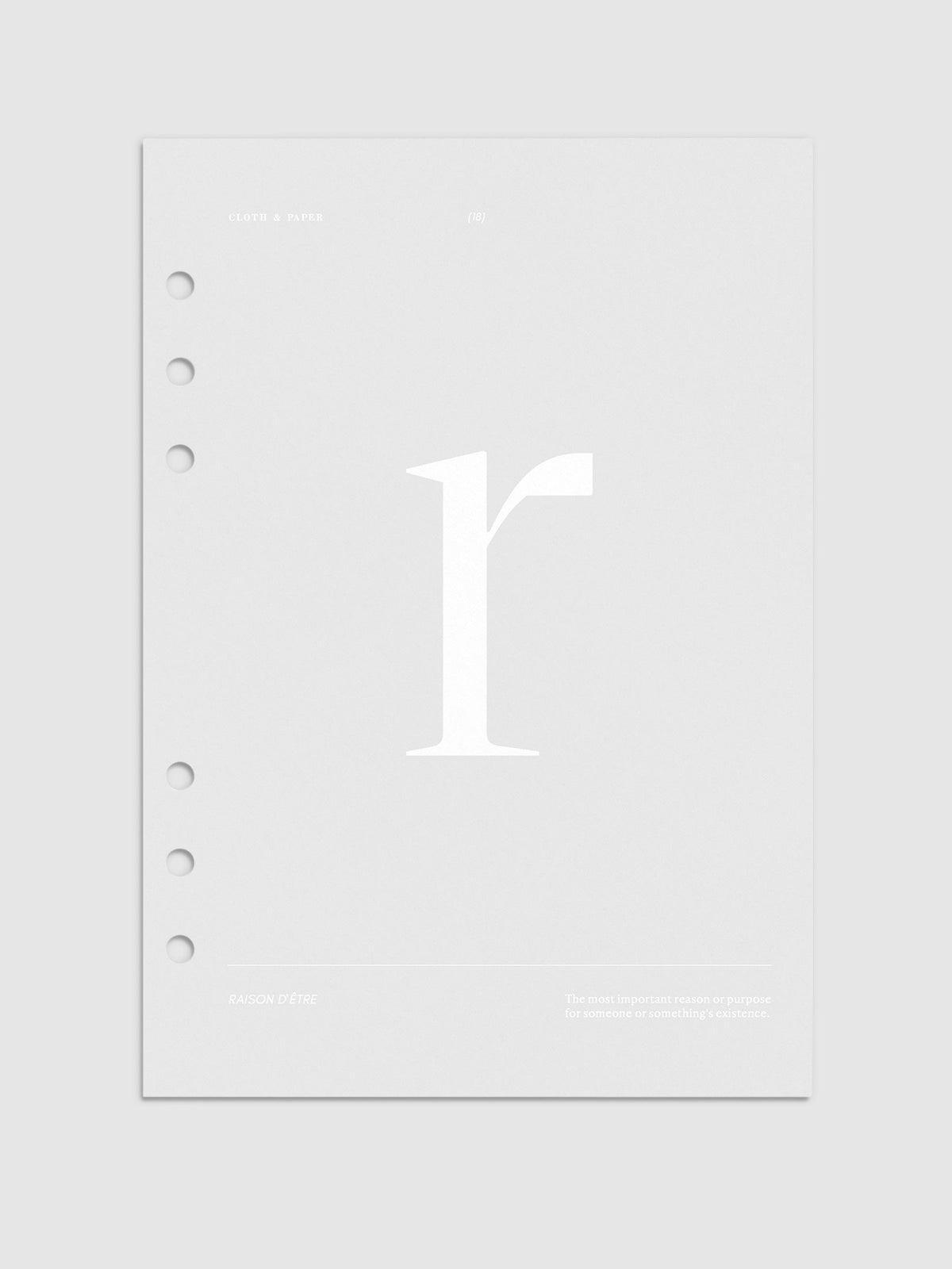 Monogram Vellum Planner Dashboard R in A5 displayed on a neutral background. 