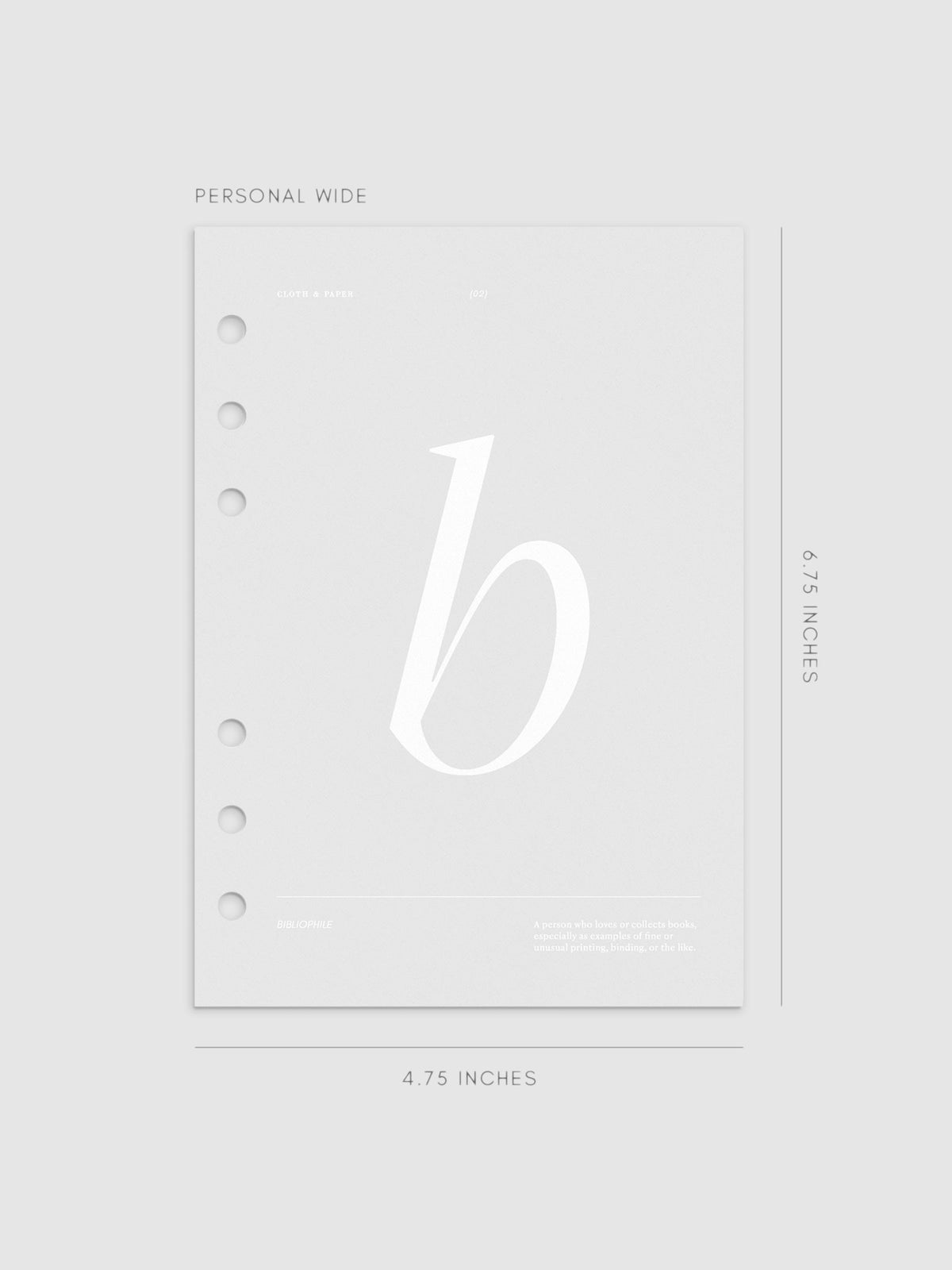Monogram Vellum Planner Dashboard B in Personal Wide displayed on a neutral background. 