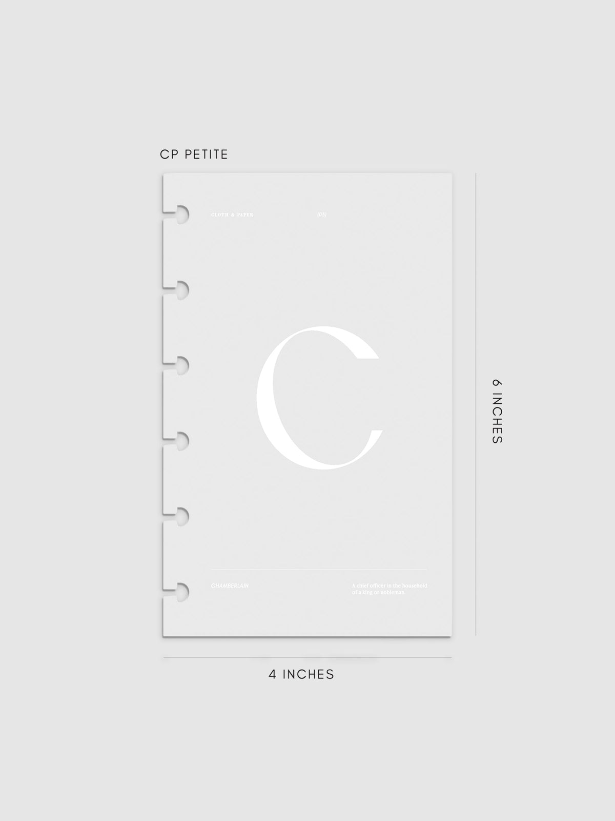 Monogram Vellum Planner Dashboard C in in CP Petite displayed on a neutral background. 