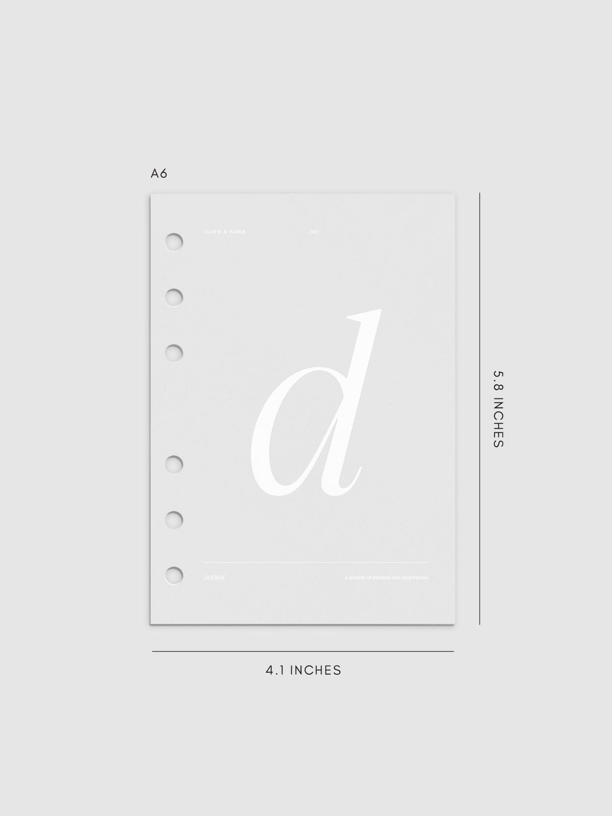 Monogram Vellum Planner Dashboard D in A6 displayed on a neutral background. 