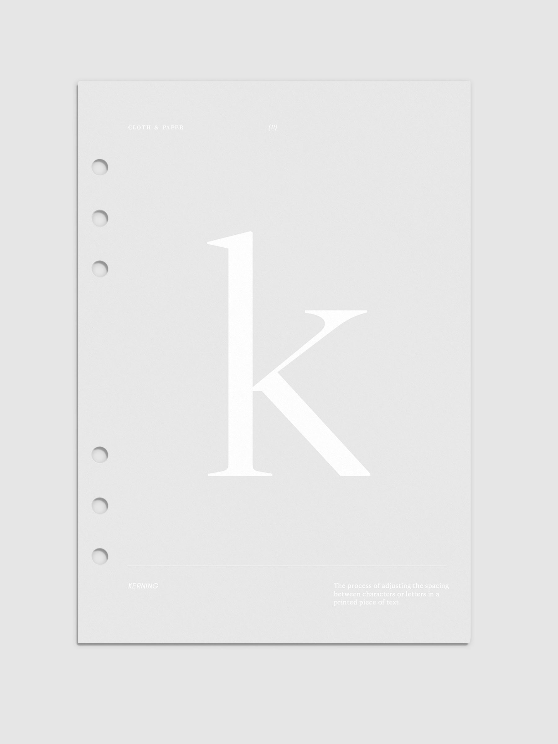 Monogram Vellum Planner Dashboard K in A5 displayed on a neutral background. 