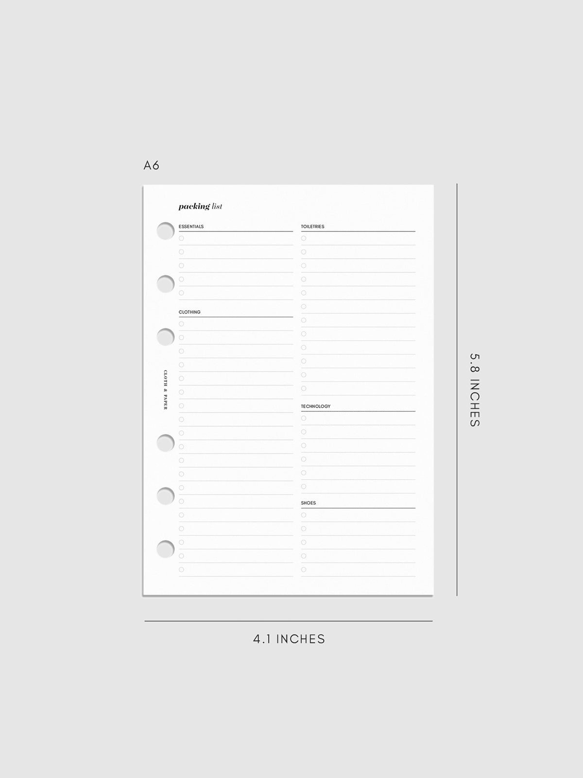 Digital mockup of inserts in A6.