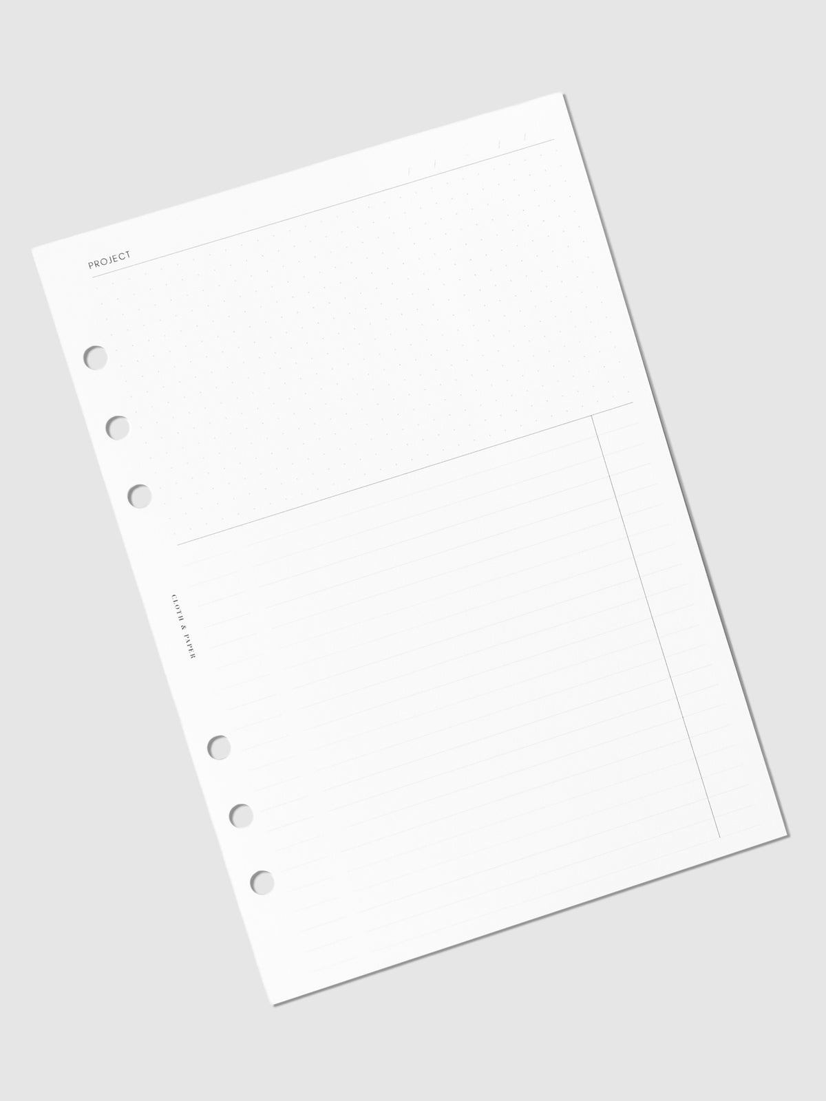 Insert displayed on a white background, tilted slightly to the left. Size pictured is A5. 