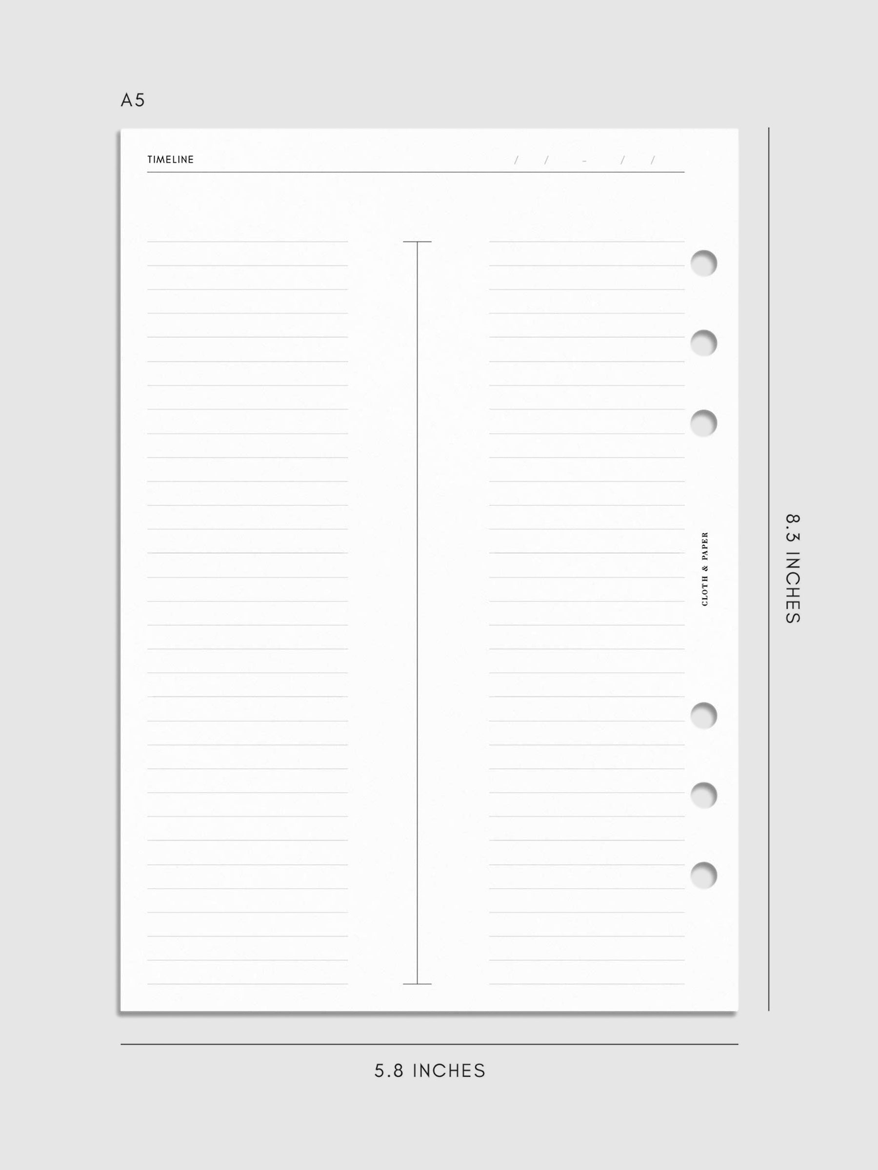 Digital mockup of insert sized in A5. 
