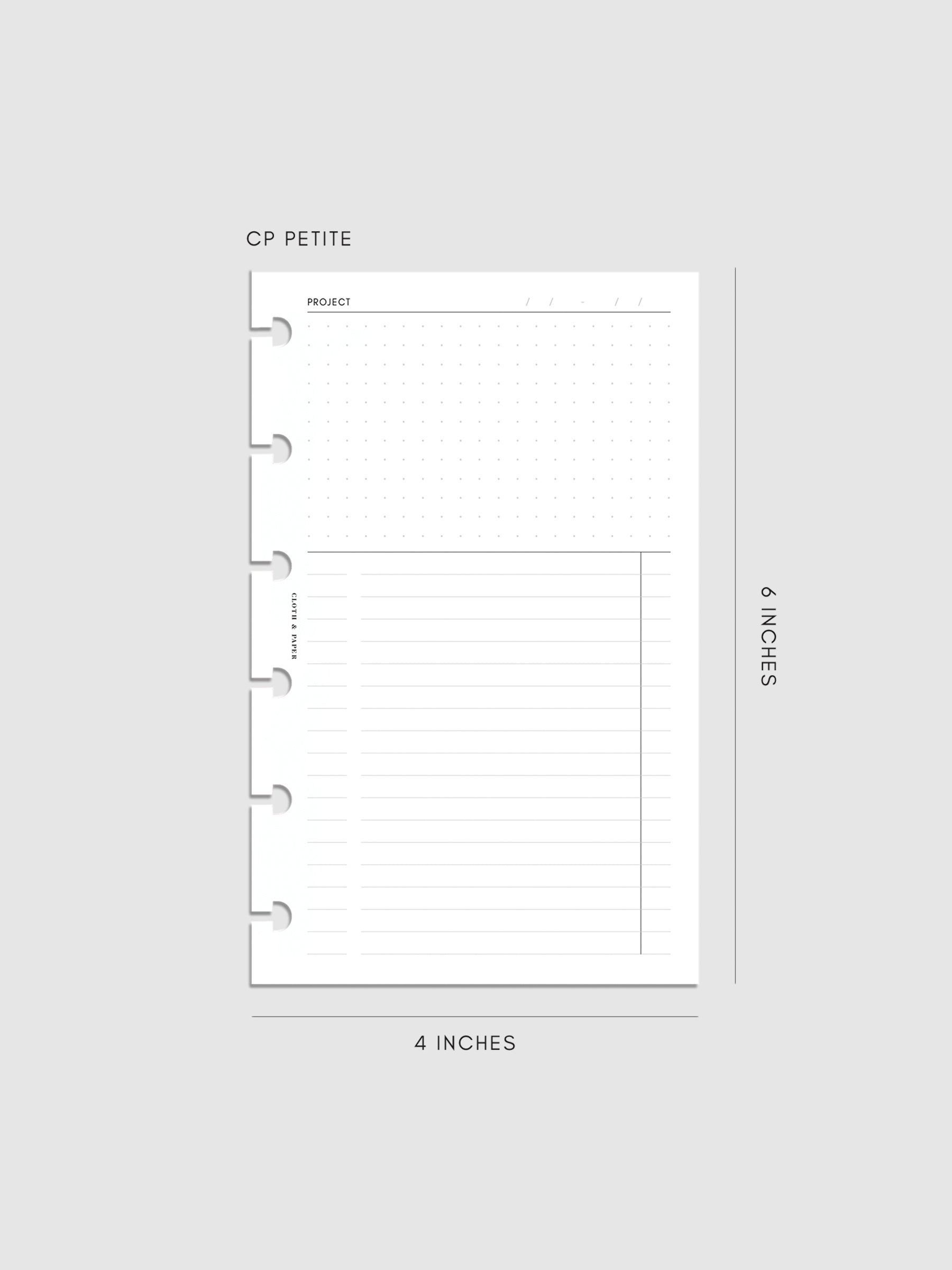 Digital mockup of insert sized in CP Petite. 