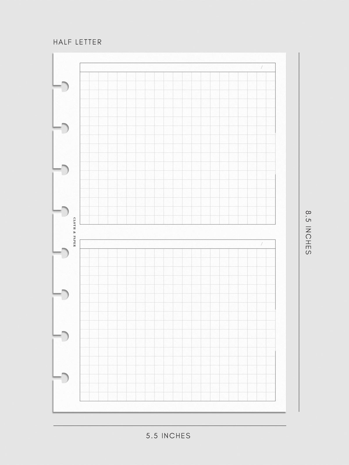 Digital mockup of inserts in Half Letter.