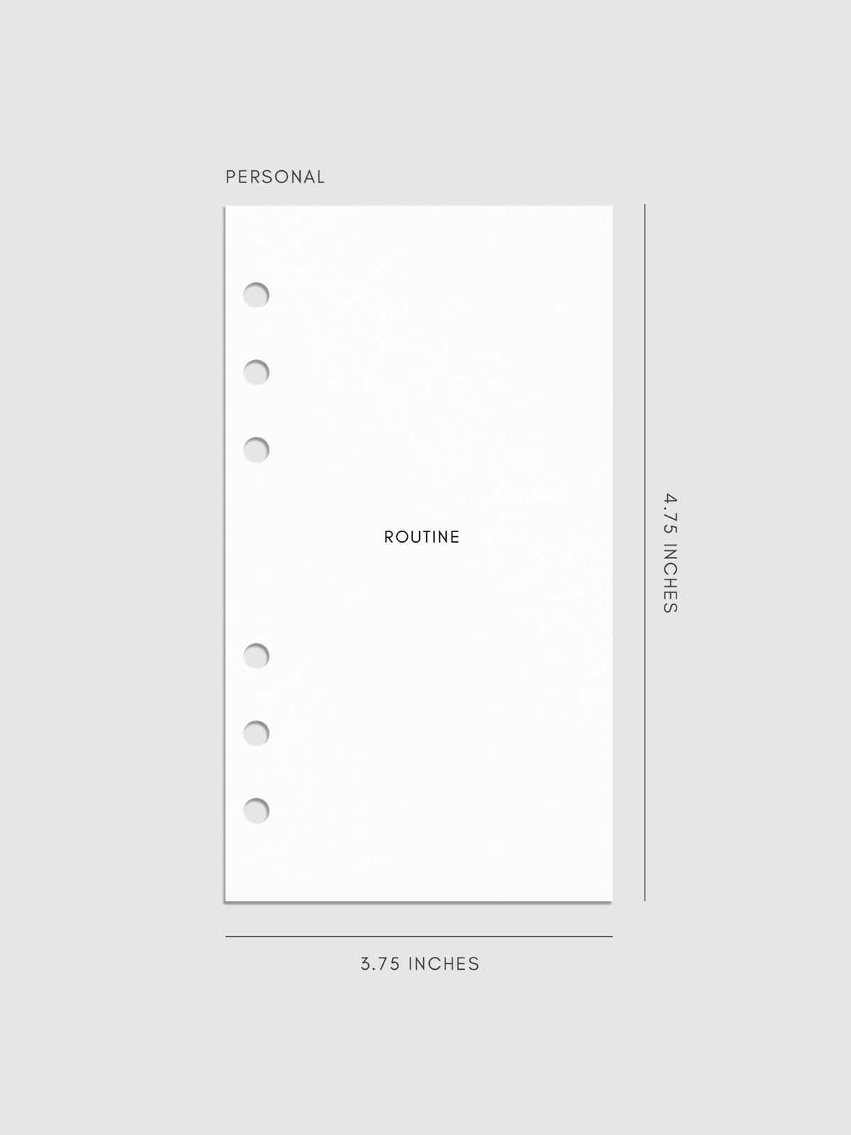 Digital mockup of insert in Personal sizing.