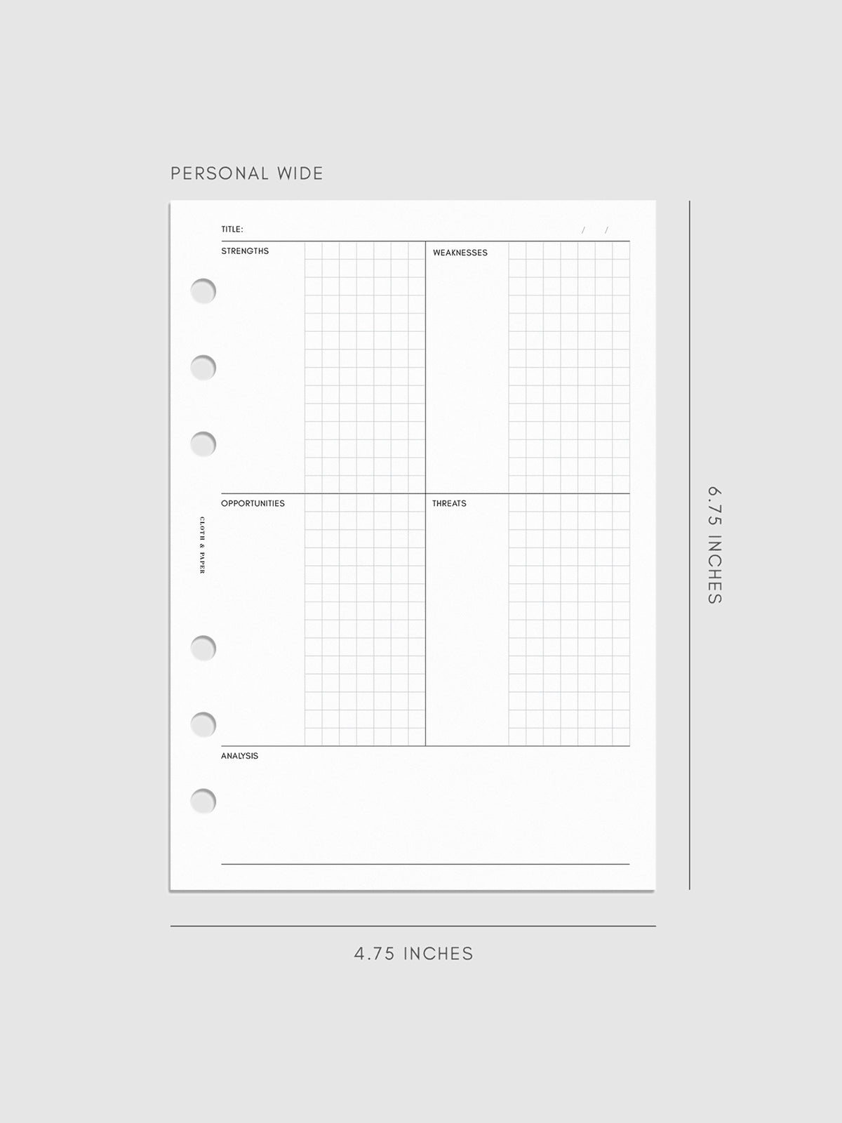 SWOT Analysis Planner Inserts | Refreshed Layout