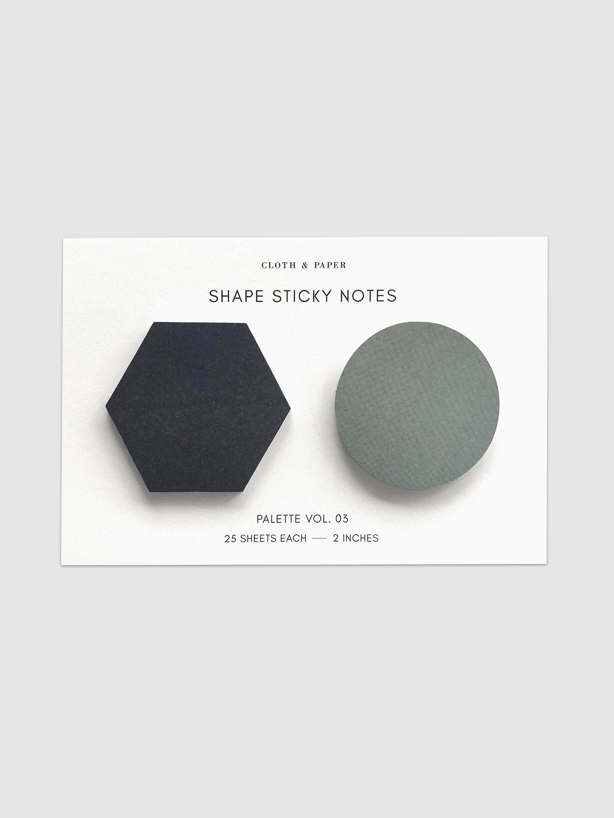 Shape Sticky Note Set, Apollo and Mykonos, Cloth and Paper. Sticky notes against a neutral background.