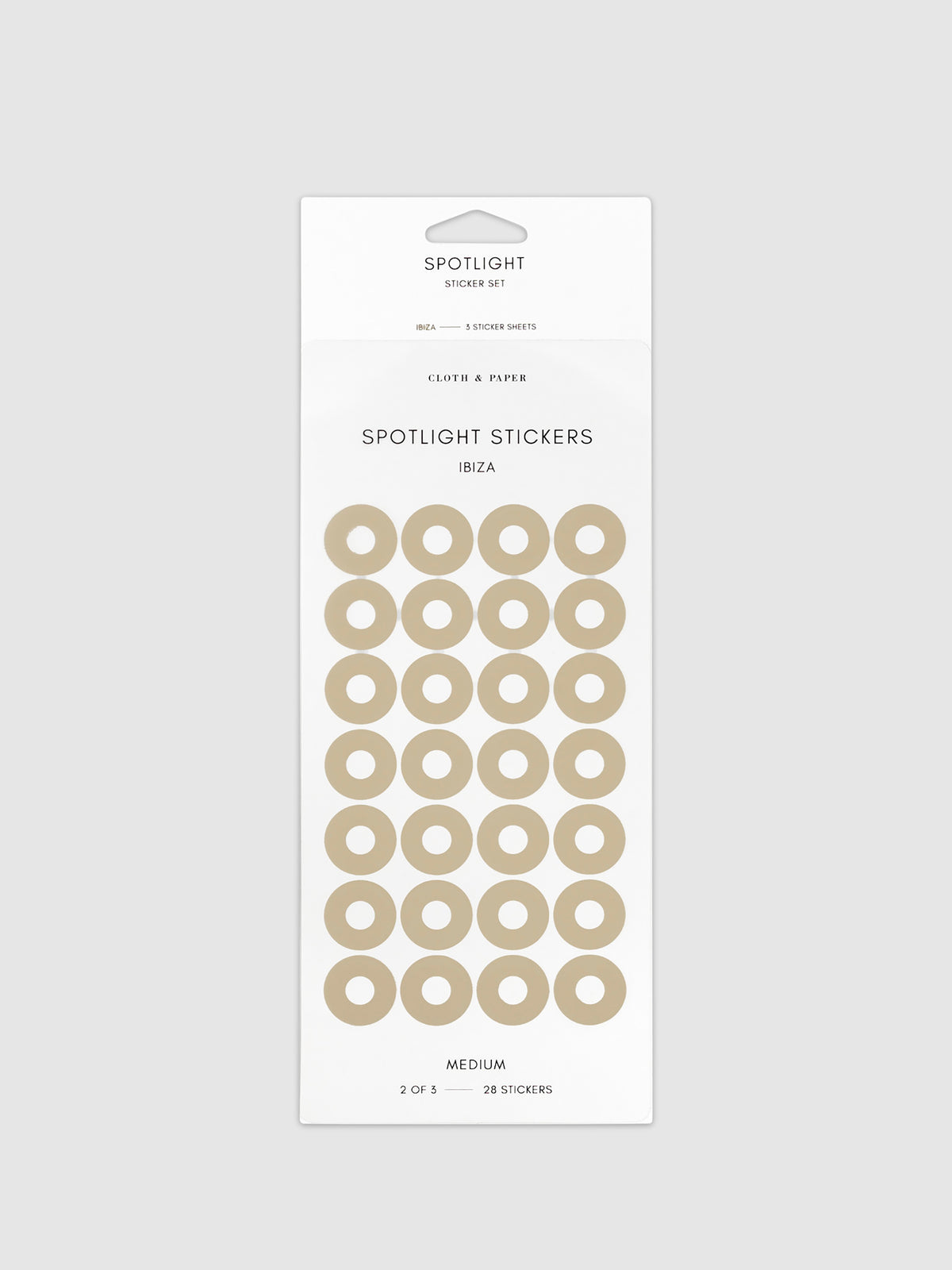 Medium sticker in its packaging displayed on a neutral background. Pictured color is Ibiza.