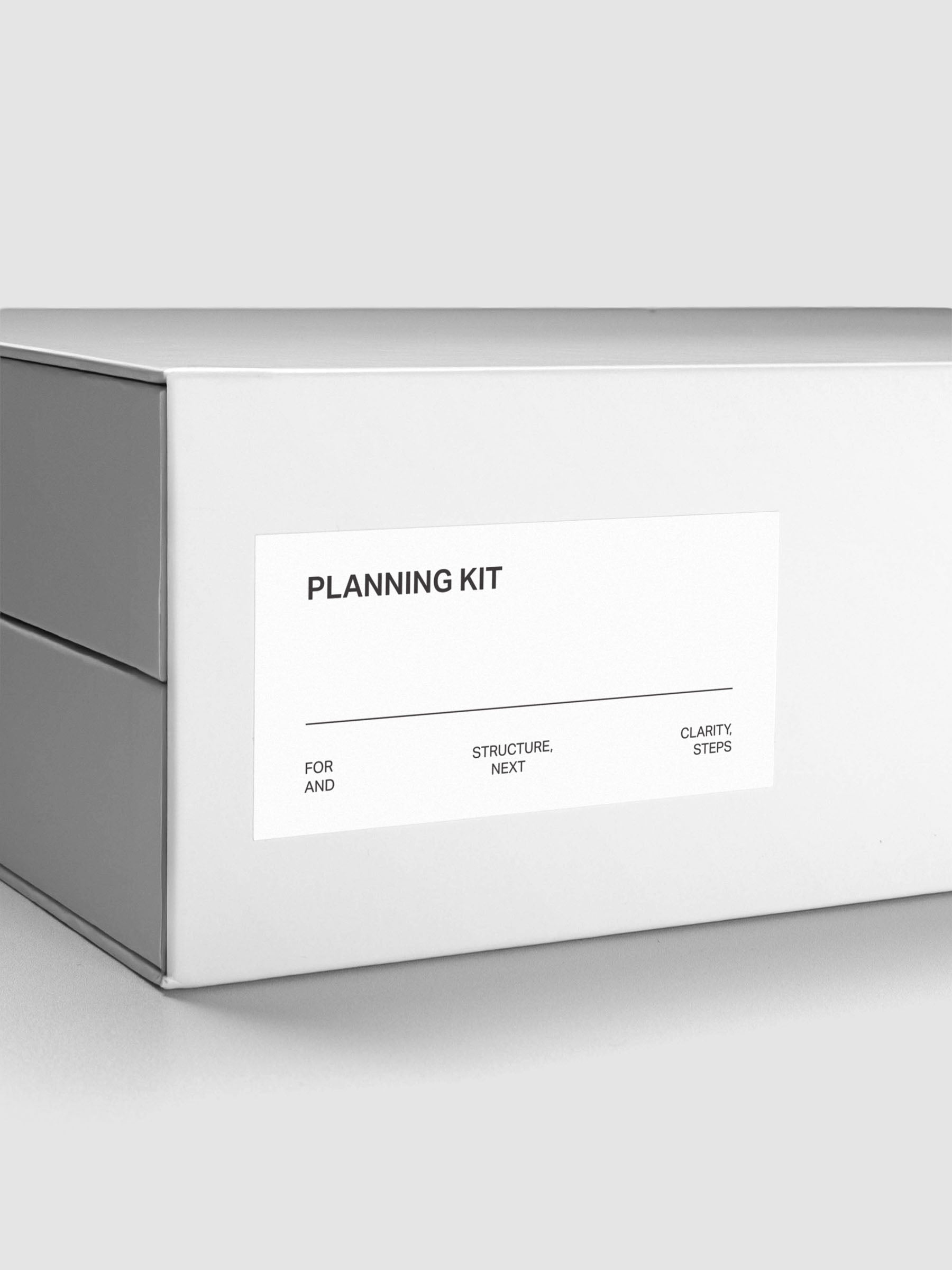 Close up view of the spine showing the Planning Kit label sticker applied to the exterior of the Storage Book 4.0.