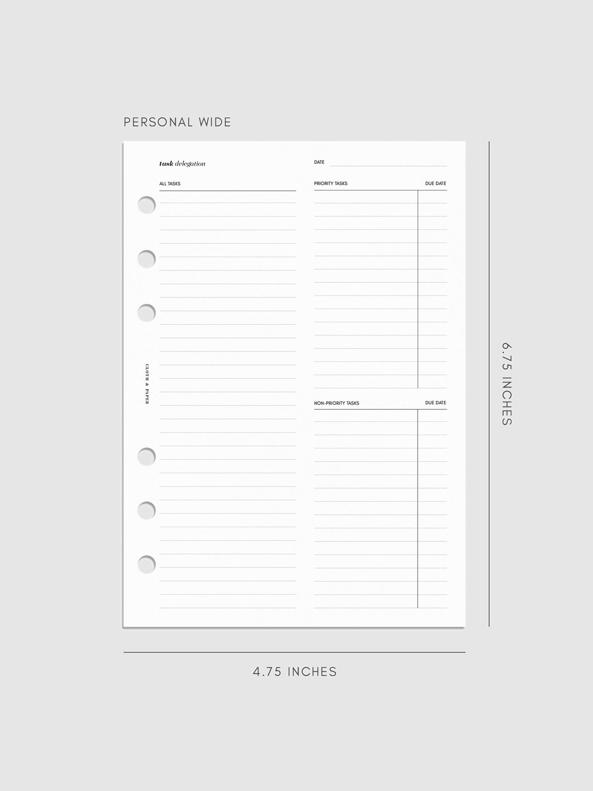 Digital mockup of insert in Personal Wide sizing.