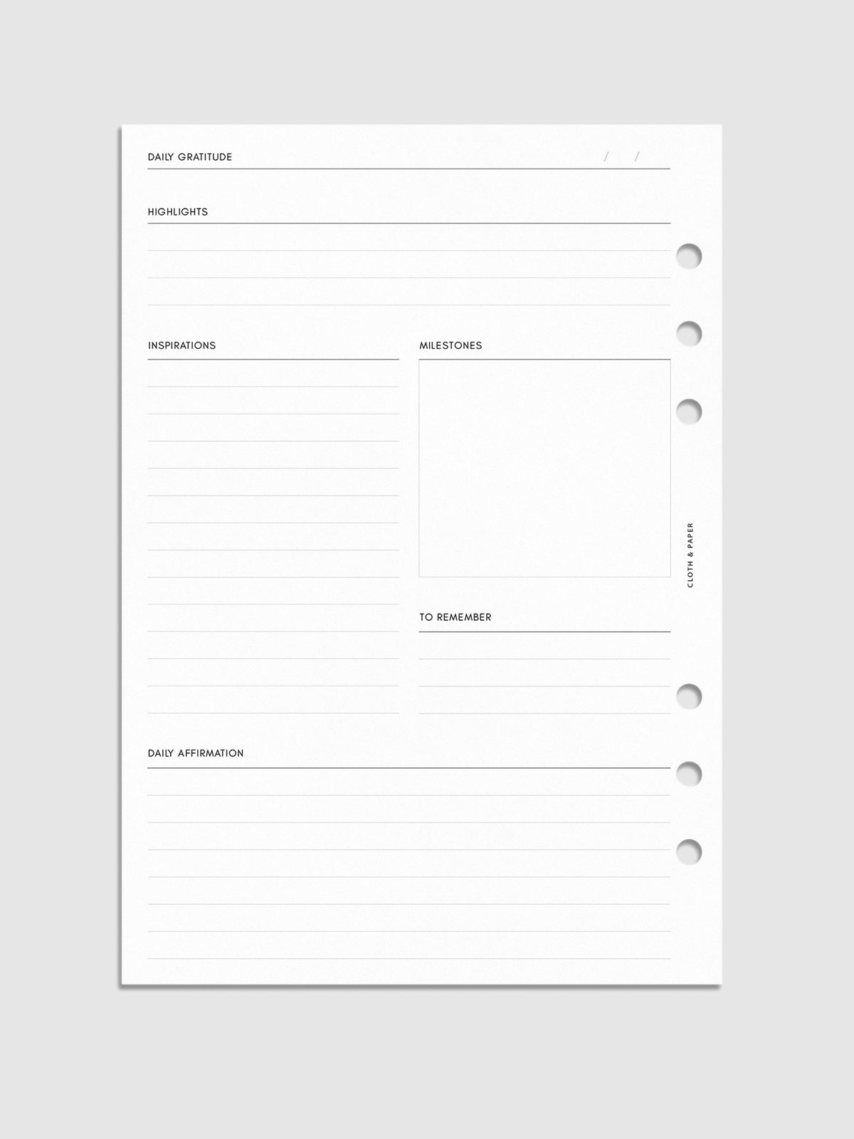 Digital mockup of insert in A5.