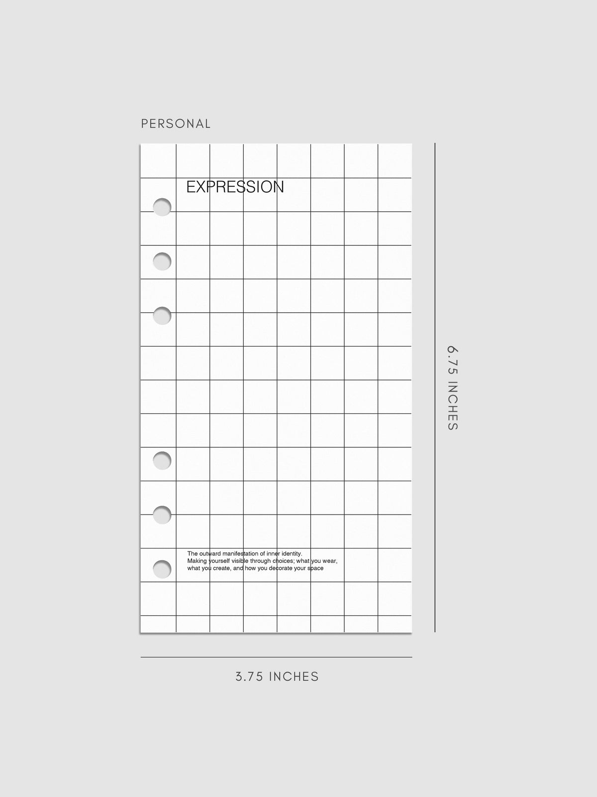 Digital mockup of insert in Personal