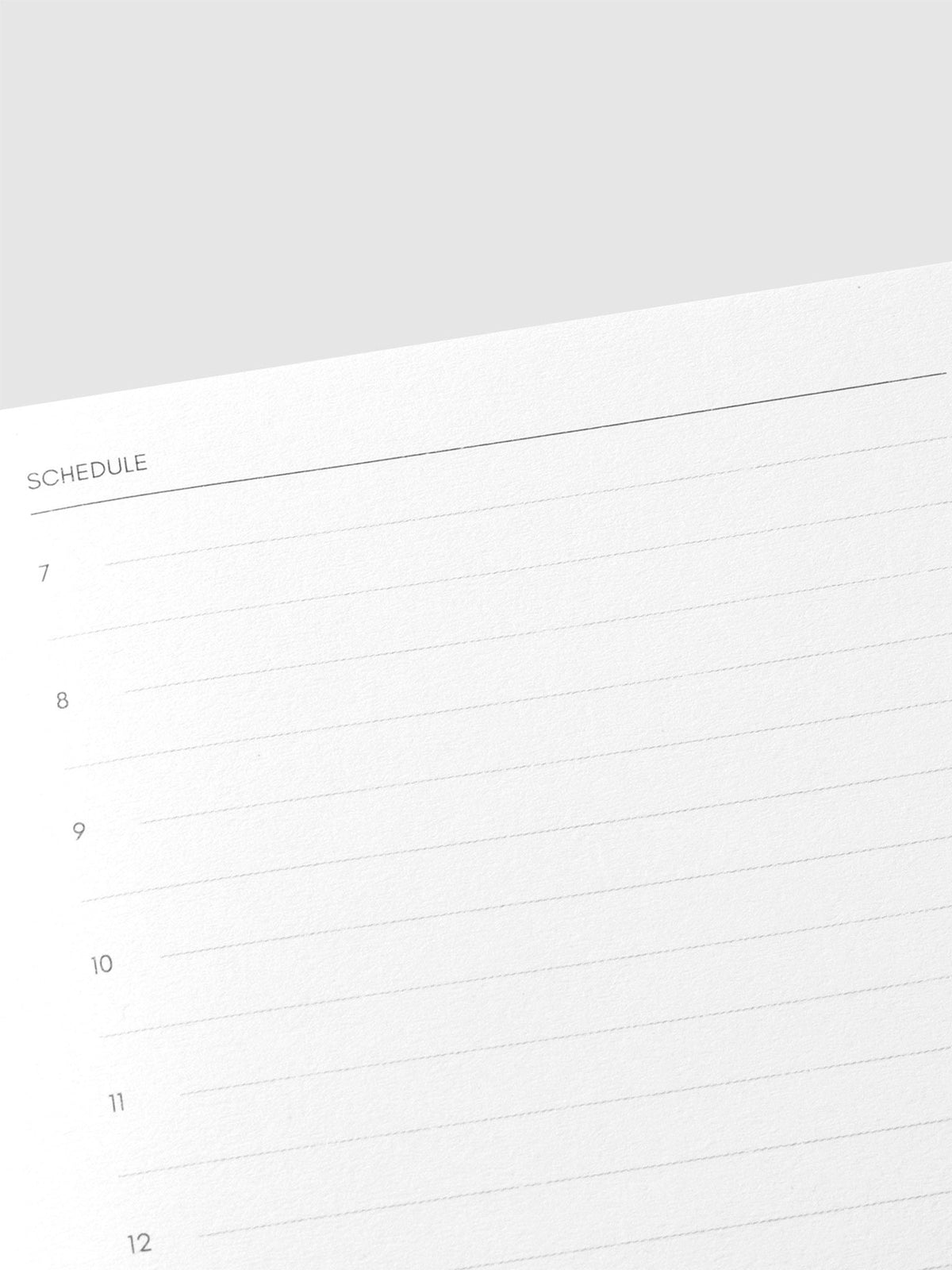 Close up image of the top right of the Undated Pocket Plus notebook page. The page is displayed on a neutral background.