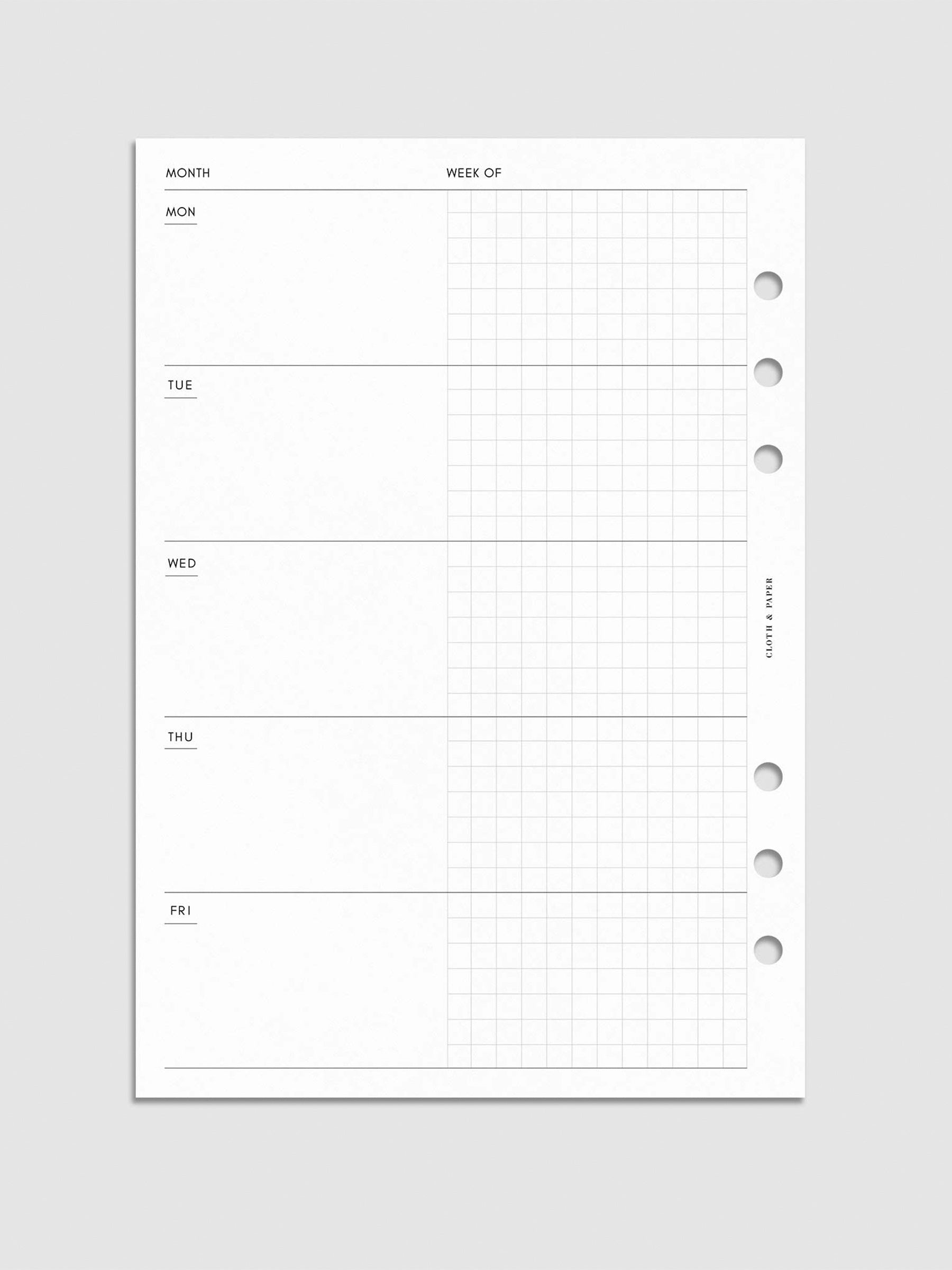 Digital mockup of insert in A5 sizing. 