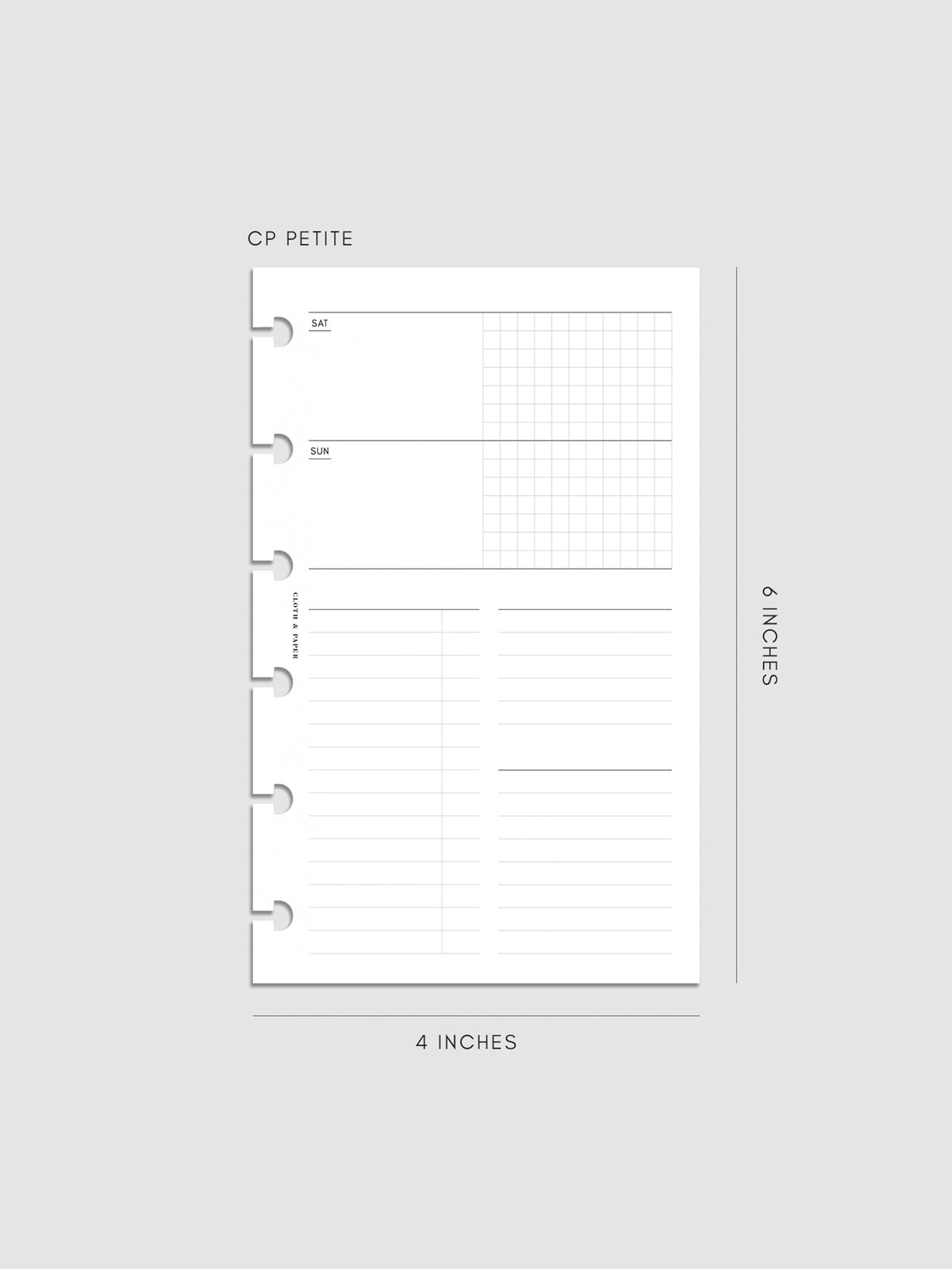 Digital mockup of insert in CP Petite sizing. 