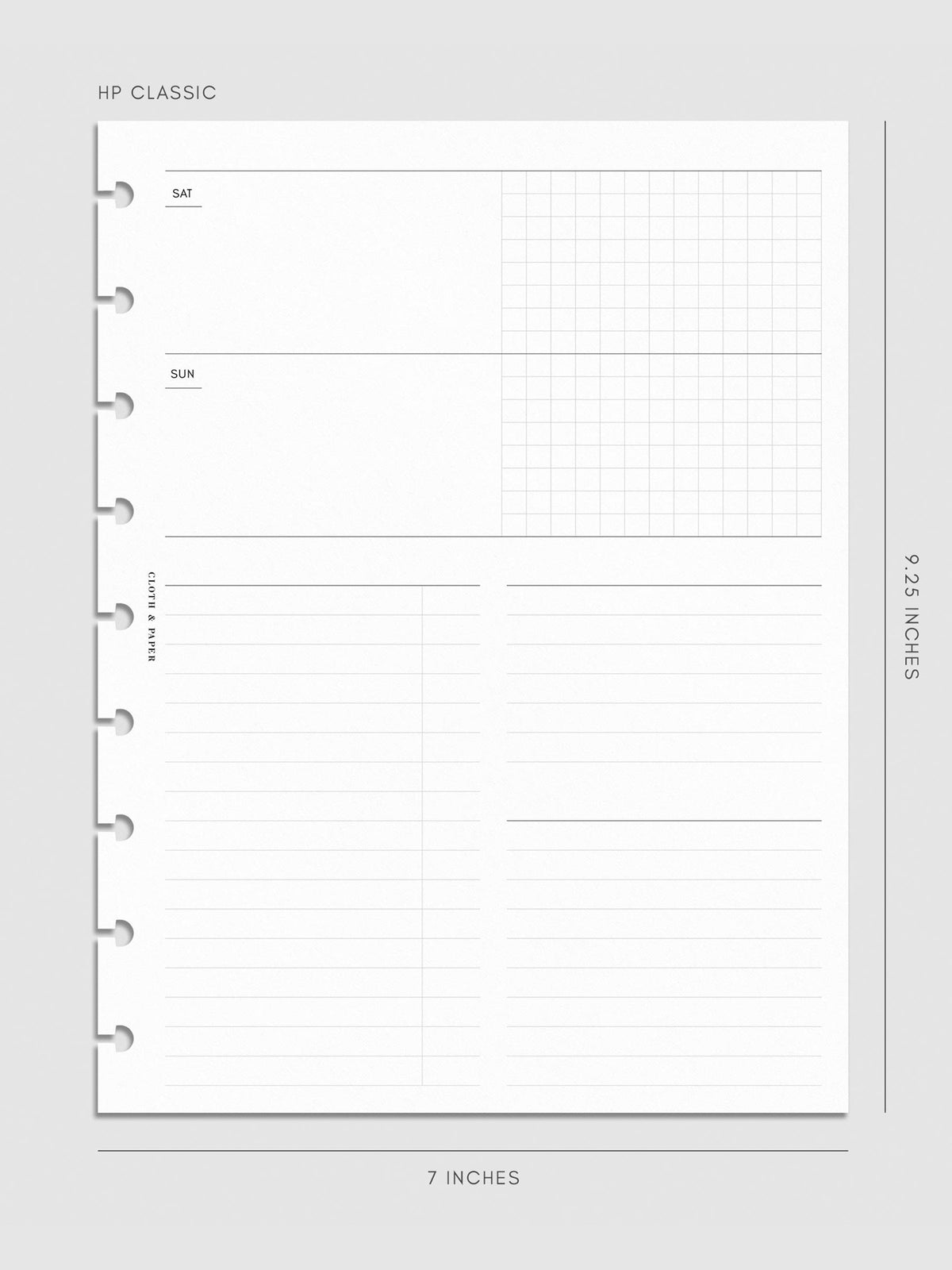 Digital mockup of insert in HP Classic sizing. 