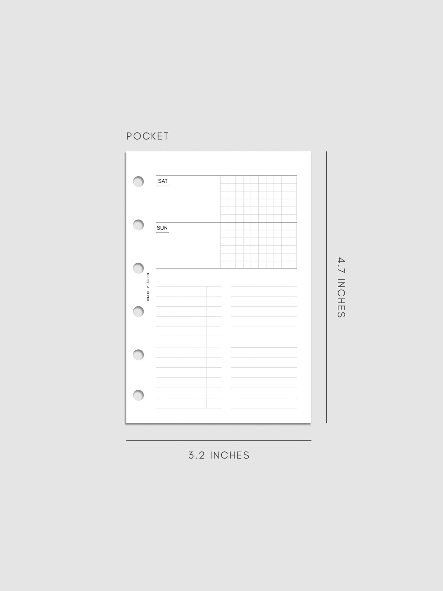 Digital mockup of insert in Pocket sizing. 