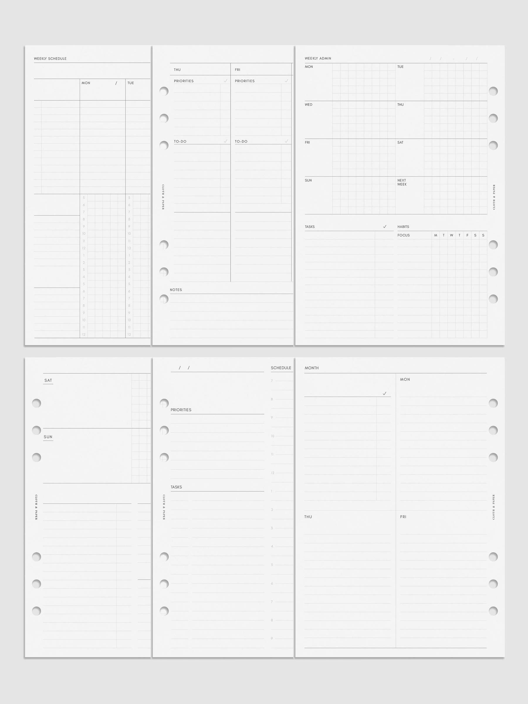 Digital mockup of several inserts in A5.