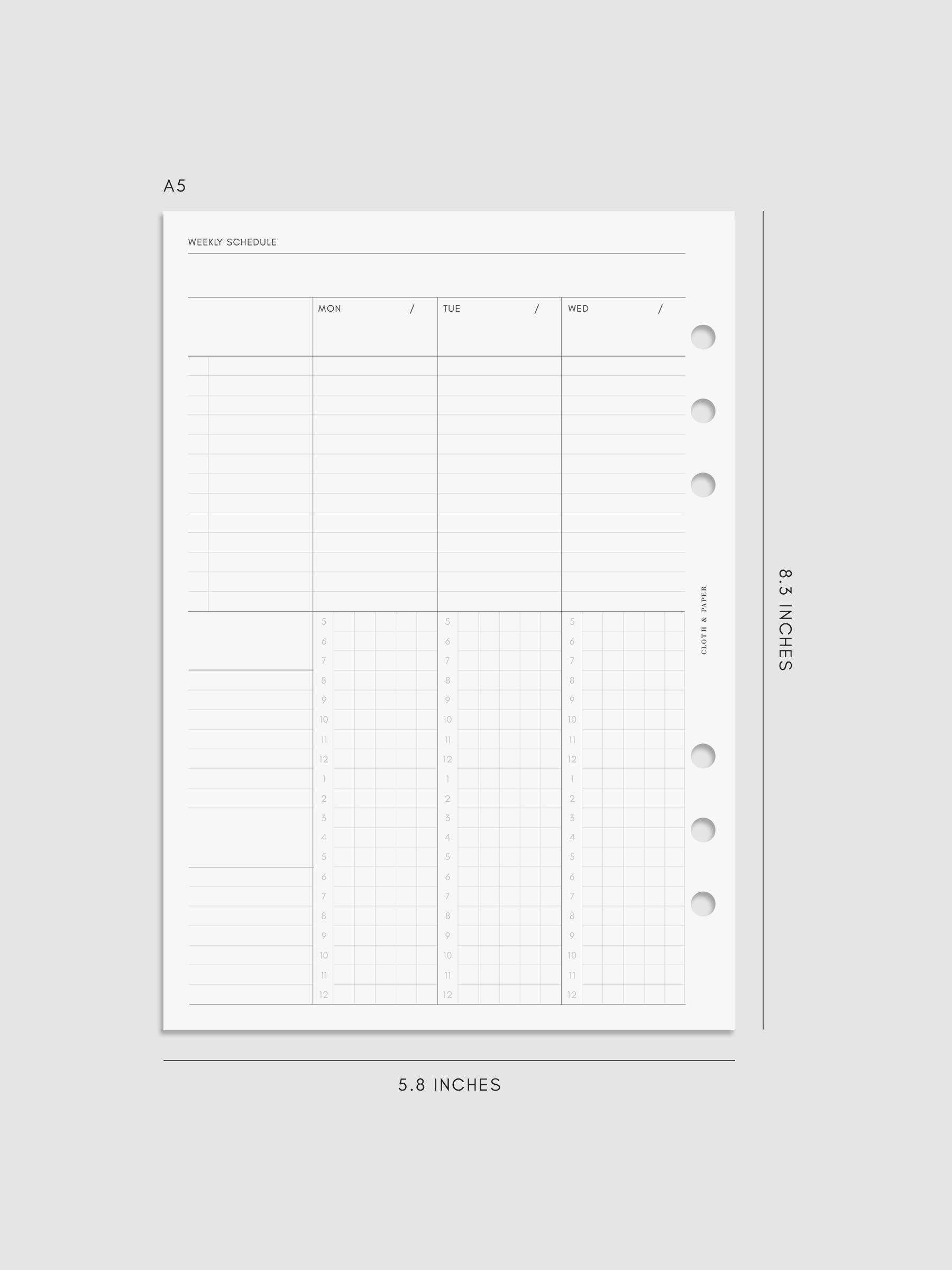 Digital mockup of insert in A5.
