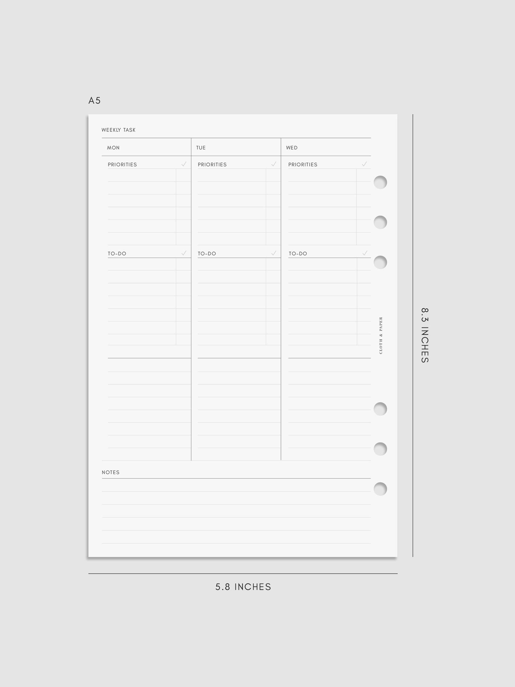 Digital mockup of insert in A5.