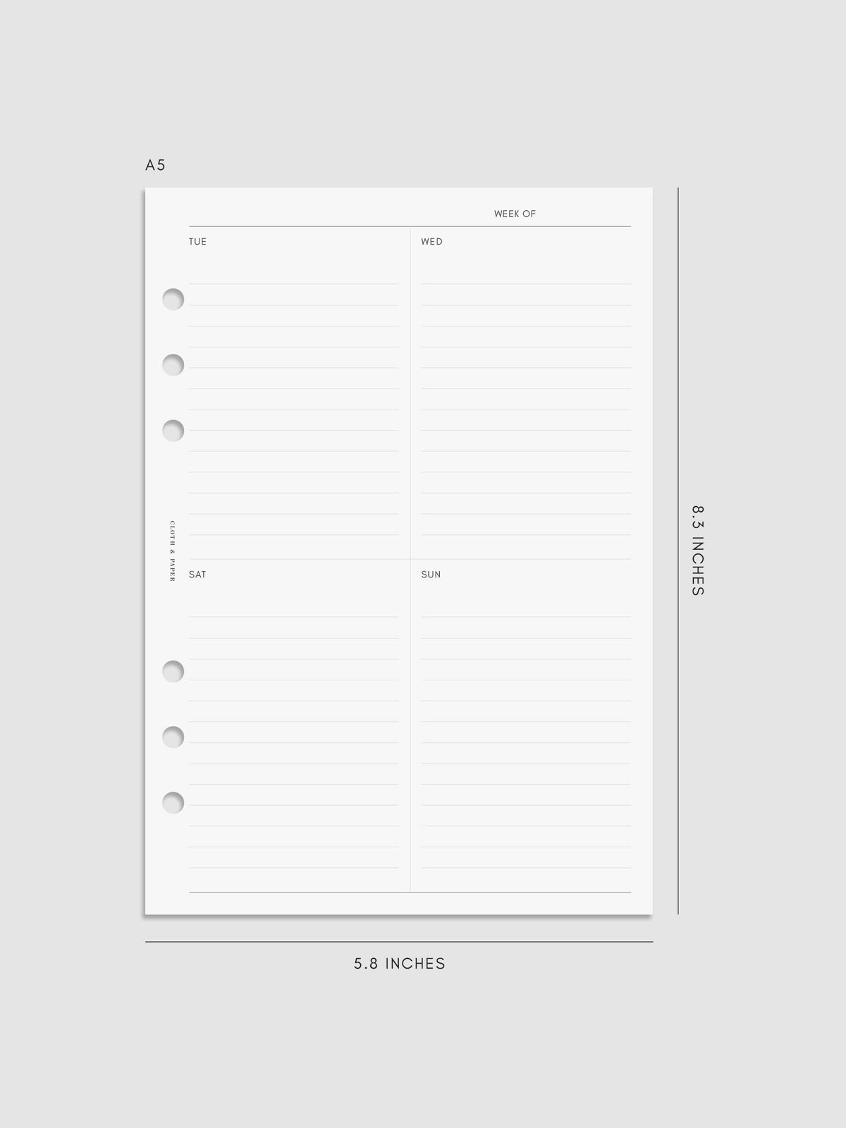 Digital mockup of insert in A5.