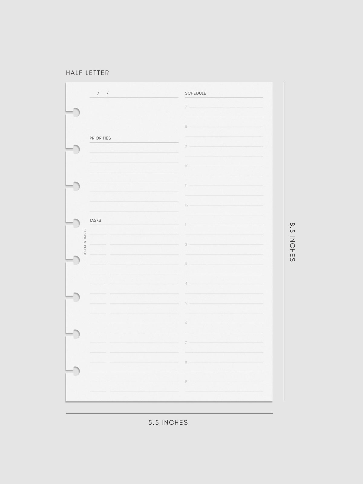 Digital mockup of insert in Half Letter.