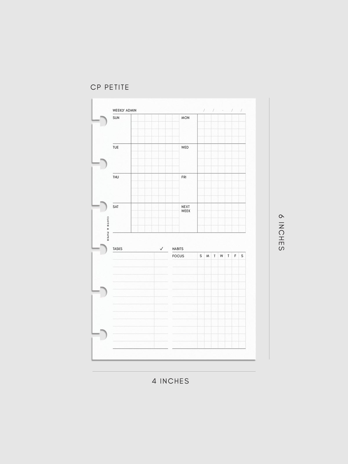 Digital mockup of insert in CP Petite sizing. 