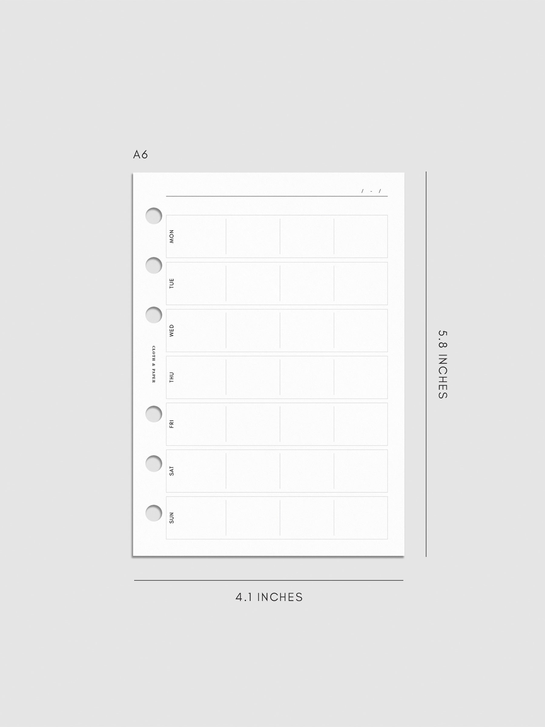 Digital mockup of insert in A6.