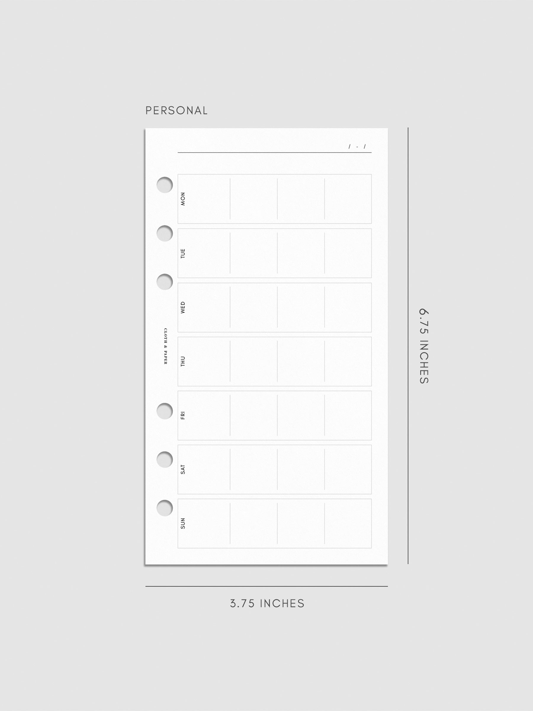 Digital mockup of insert in Personal.
