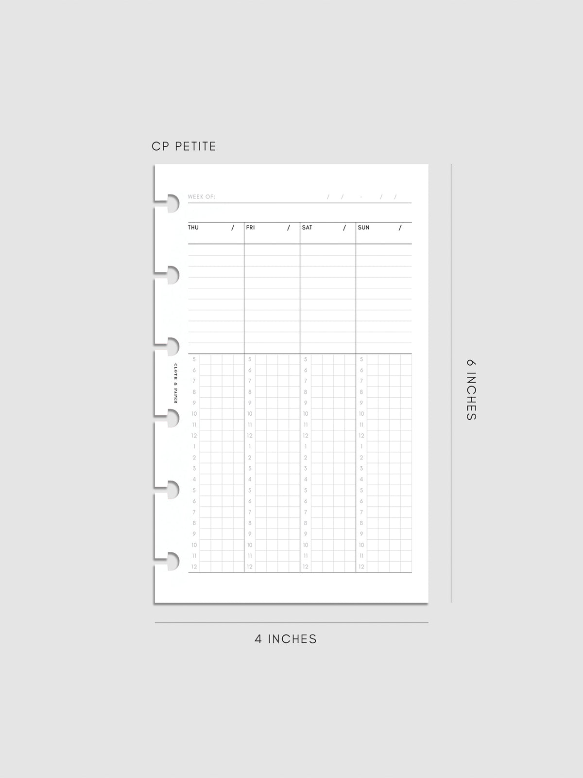 Digital mockup of insert in CP Petite sizing.