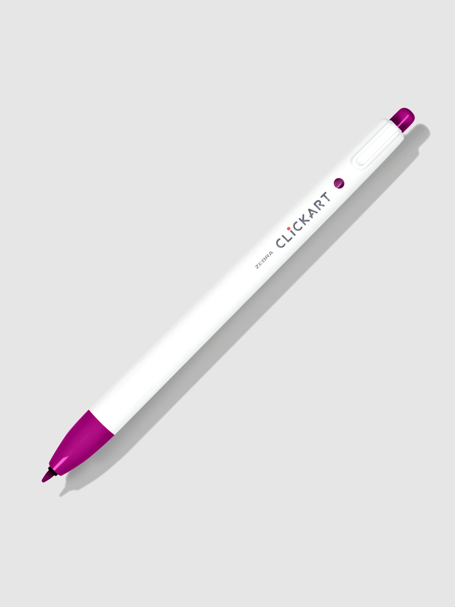 Zebra Clickart Marker, Magenta, Cloth and Paper. Marker on a neutral background tilted to the right.