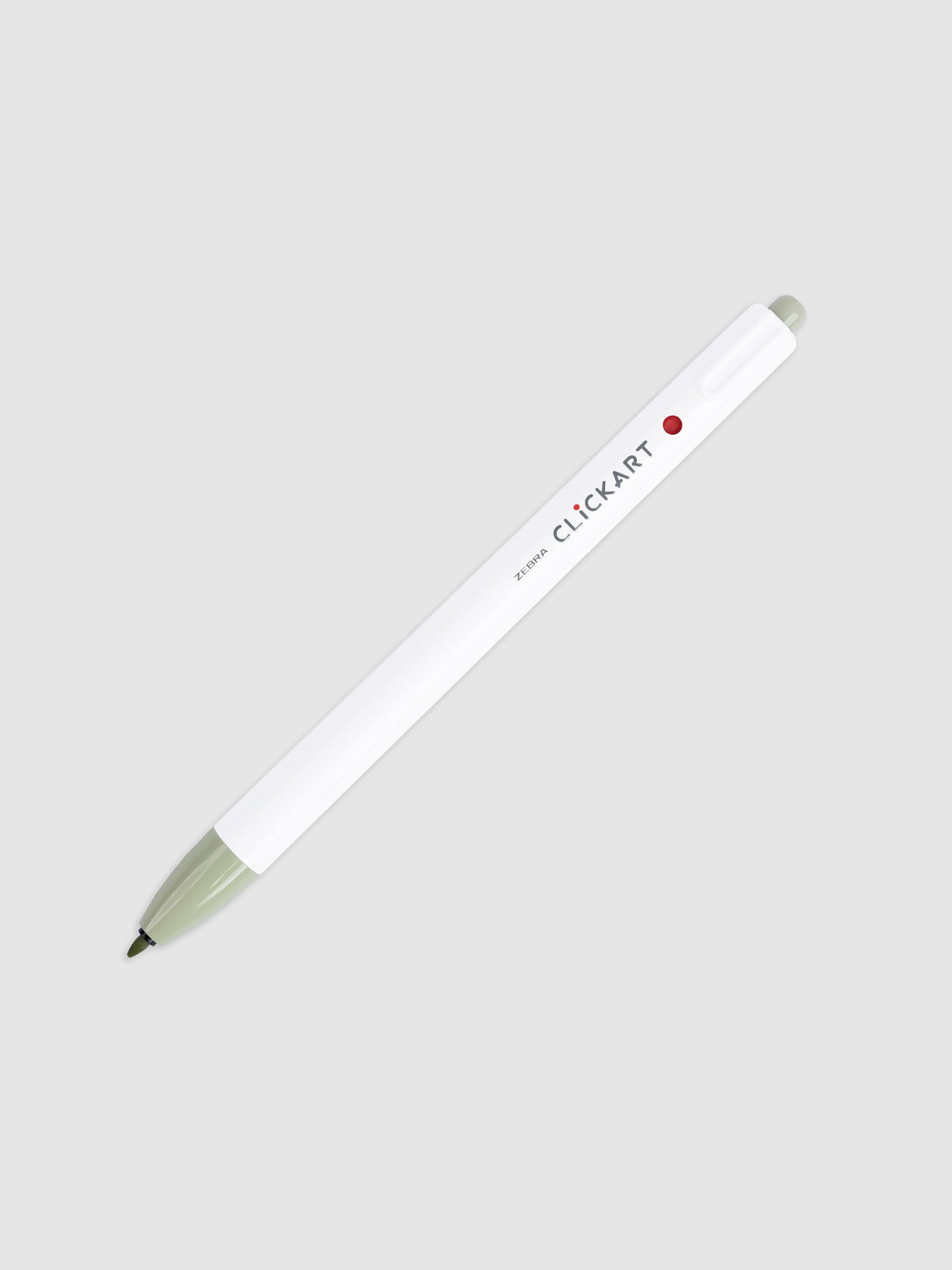 Light Khaki  marker with nib exposed turned to the right on a neutral background.