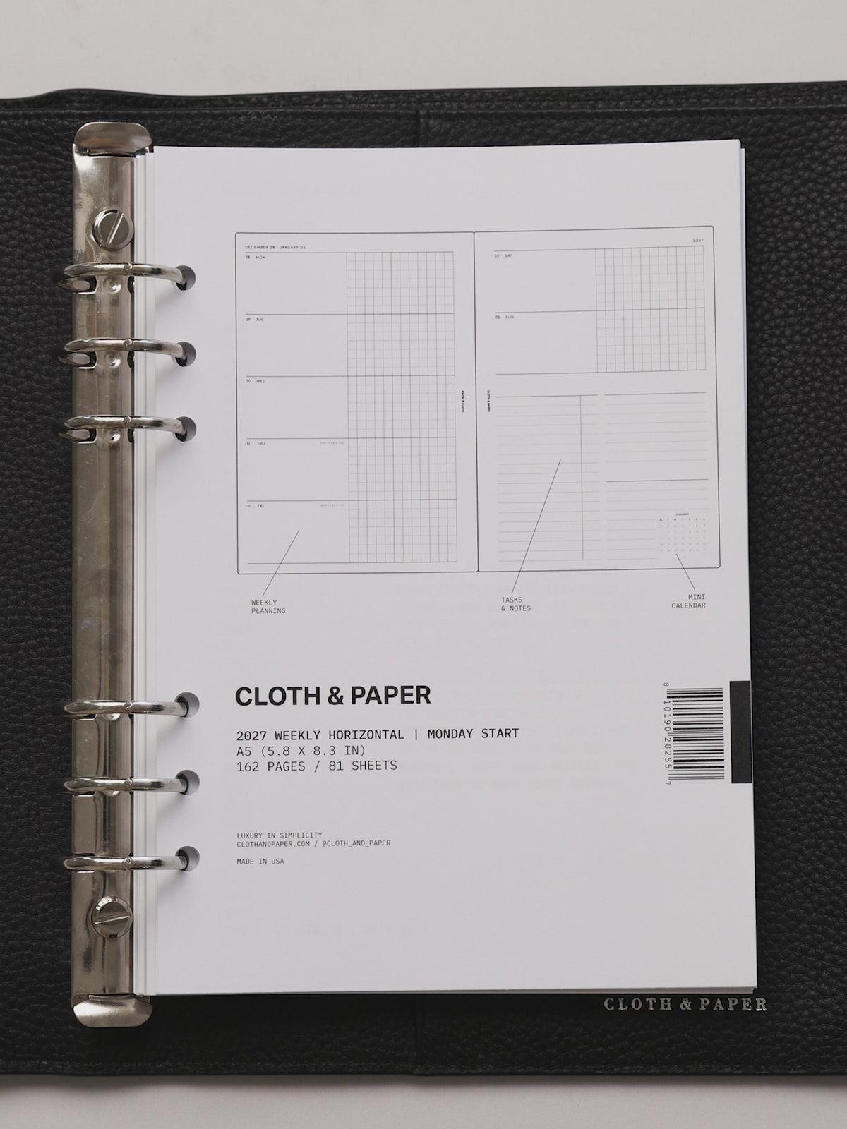 Planner flip through featuring the 2027 Dated Weekly Horizontal Planner Inserts | Monday Start