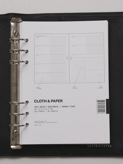 Planner flip through featuring the 2027 Dated Weekly Horizontal Planner Inserts | Monday Start