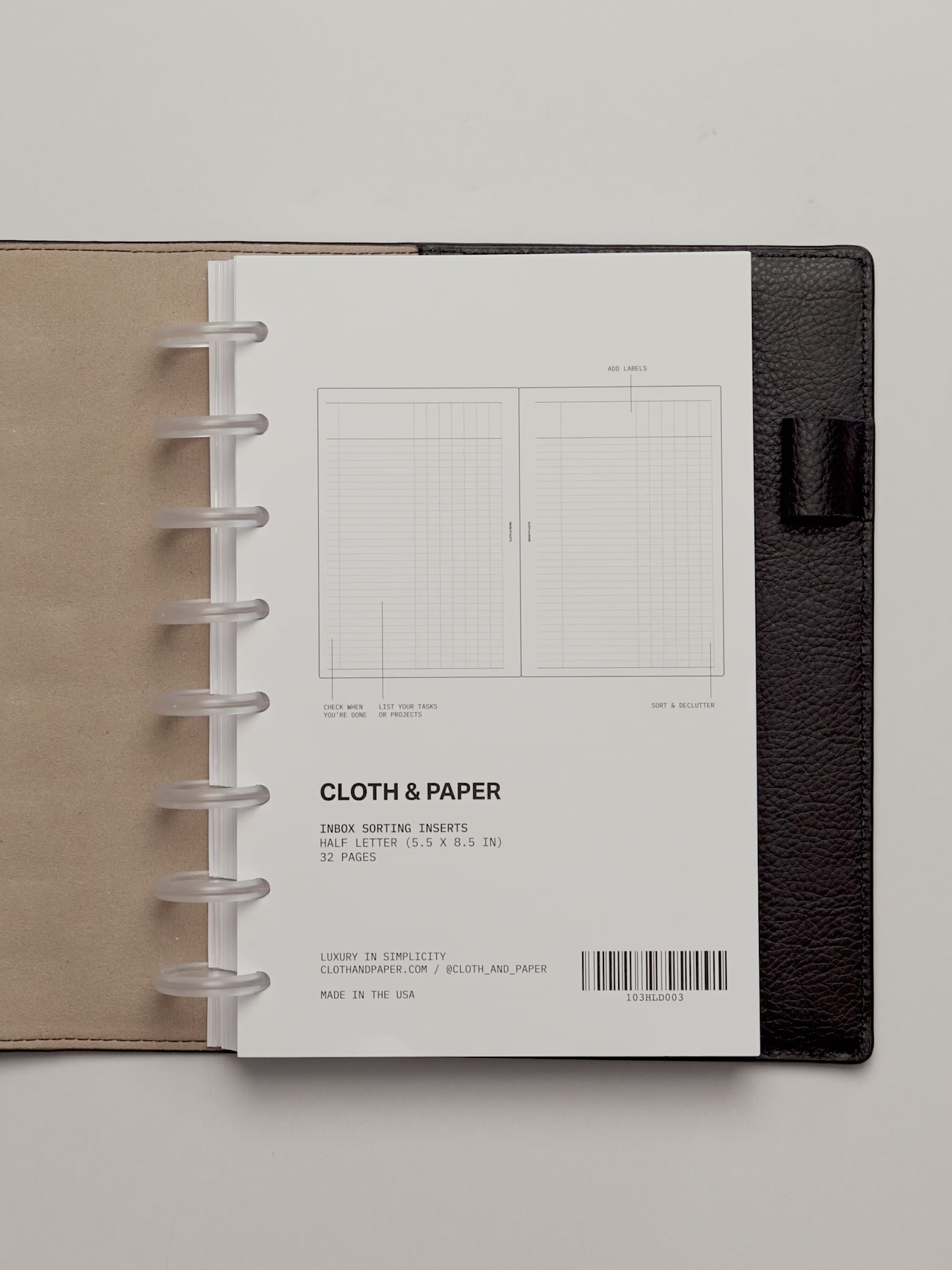Inbox Sorting Planner Inserts flip through.