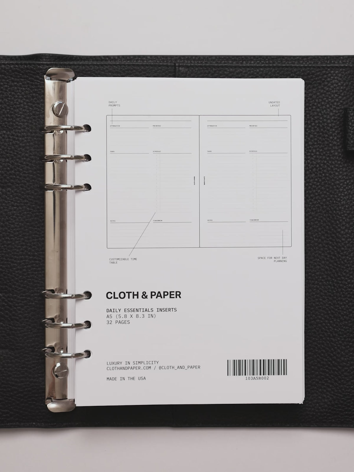 Cloth & Paper Daily Essentials Planner Inserts