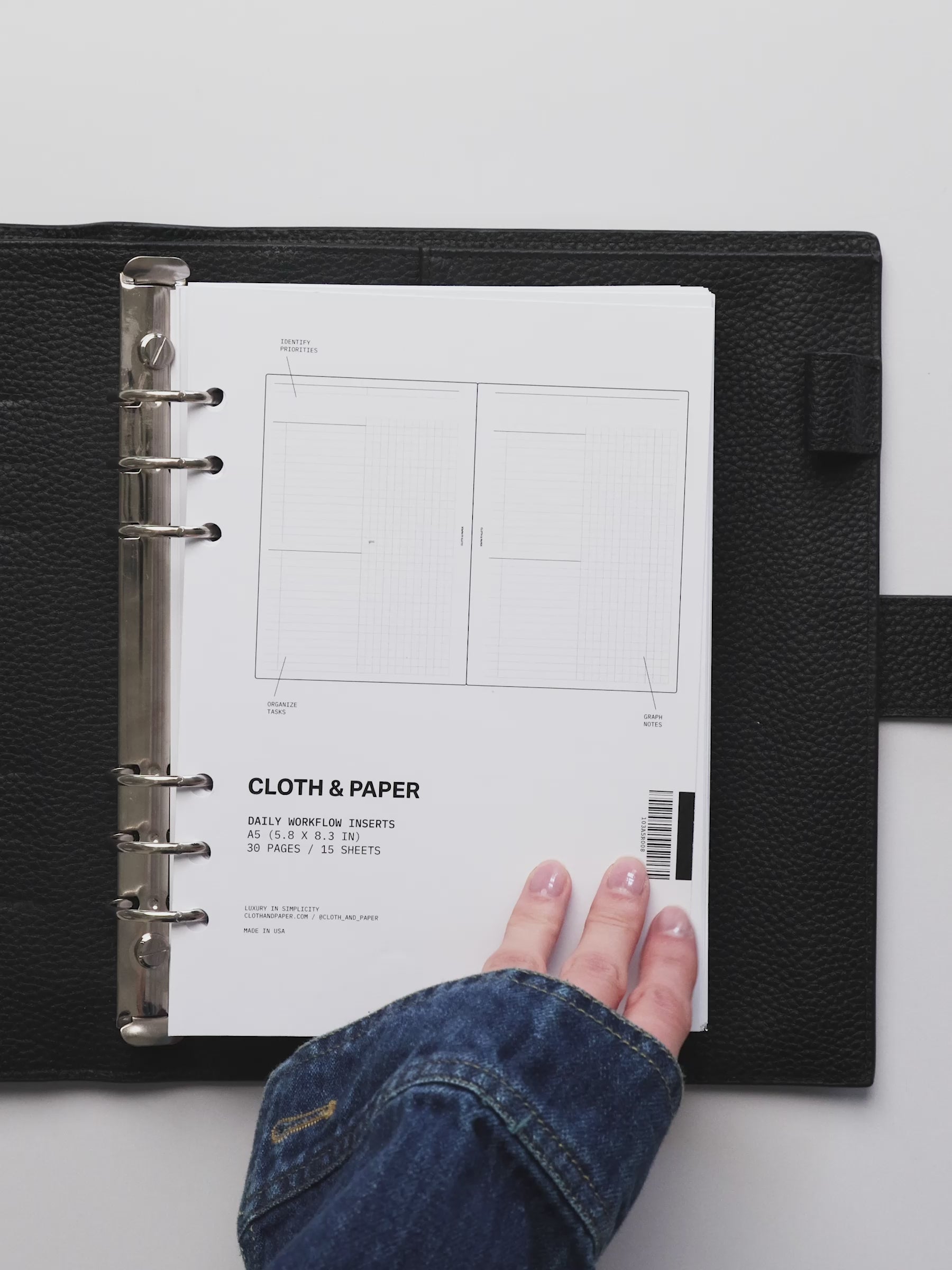 Planner flip through featuring the Daily Workflow Planner Inserts