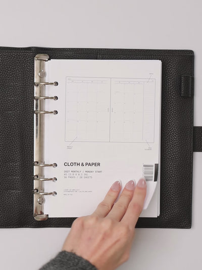 A planner flip through featuring the 2027 Dated Monthly Planner Inserts | Monday Start
