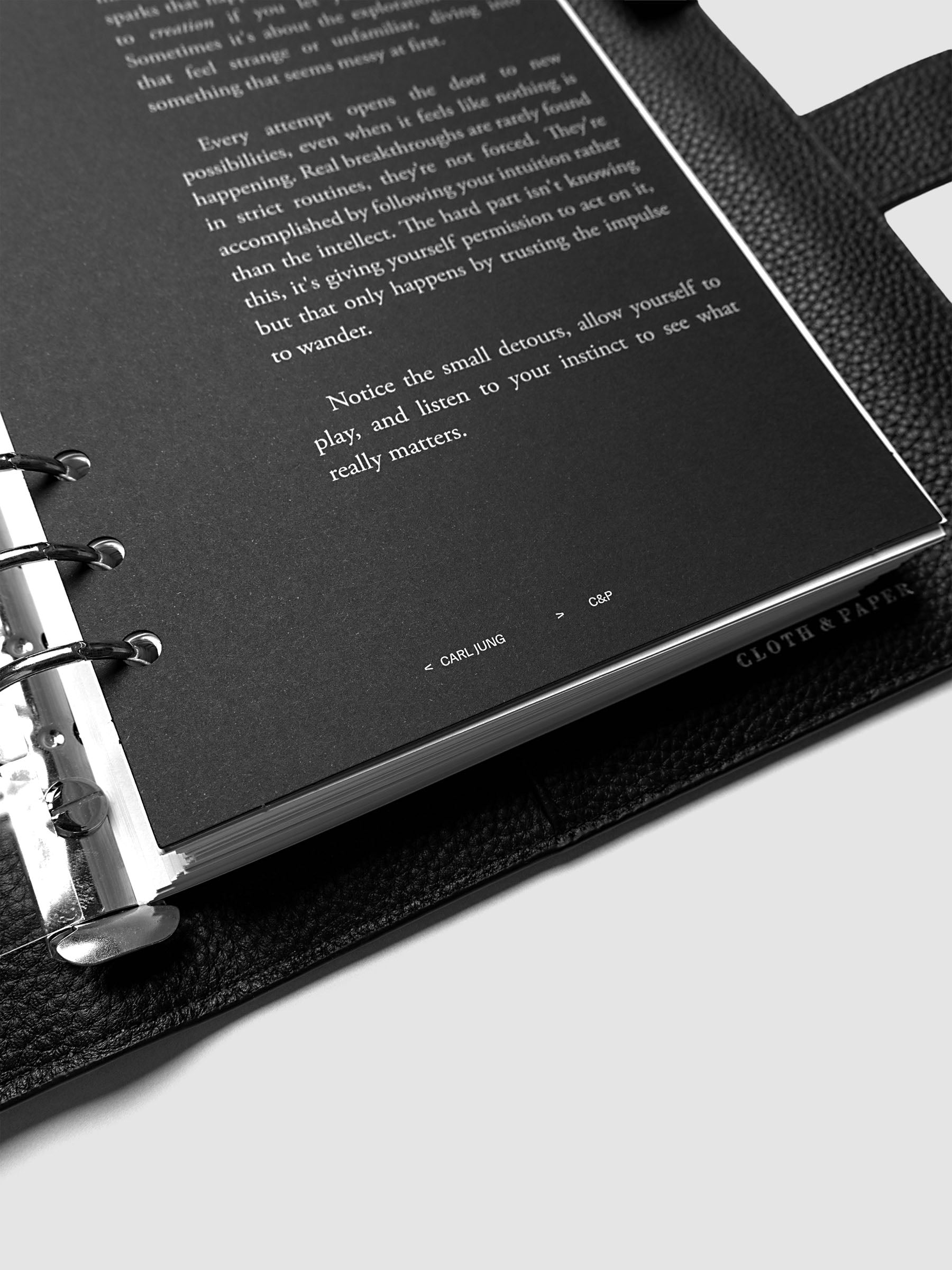 Detail view of the Hidden Message Planner Dashboard Duo shown in size A5 6-Ring Punch.