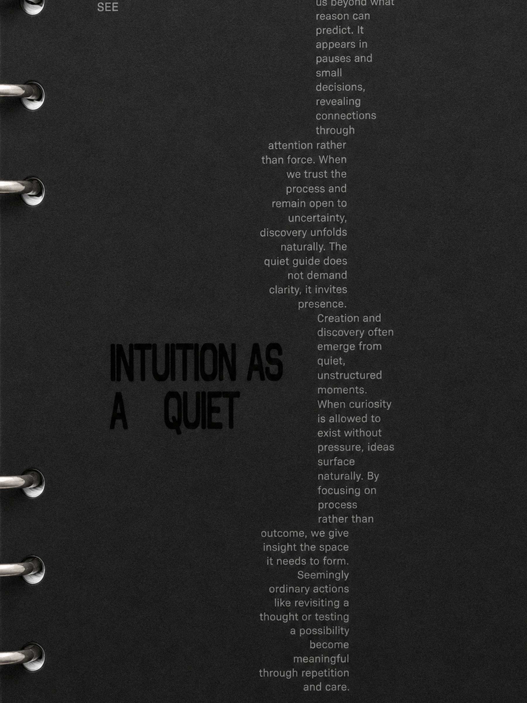 Detail view of the black Intuition Ultra Thin Planner Cover + Dashboard Set.